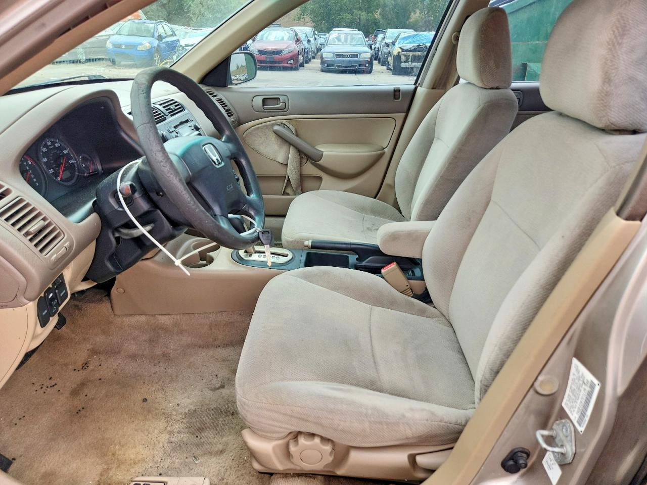 2001 Honda Civic Ex Бежевый vin: 1HGES26701L051998