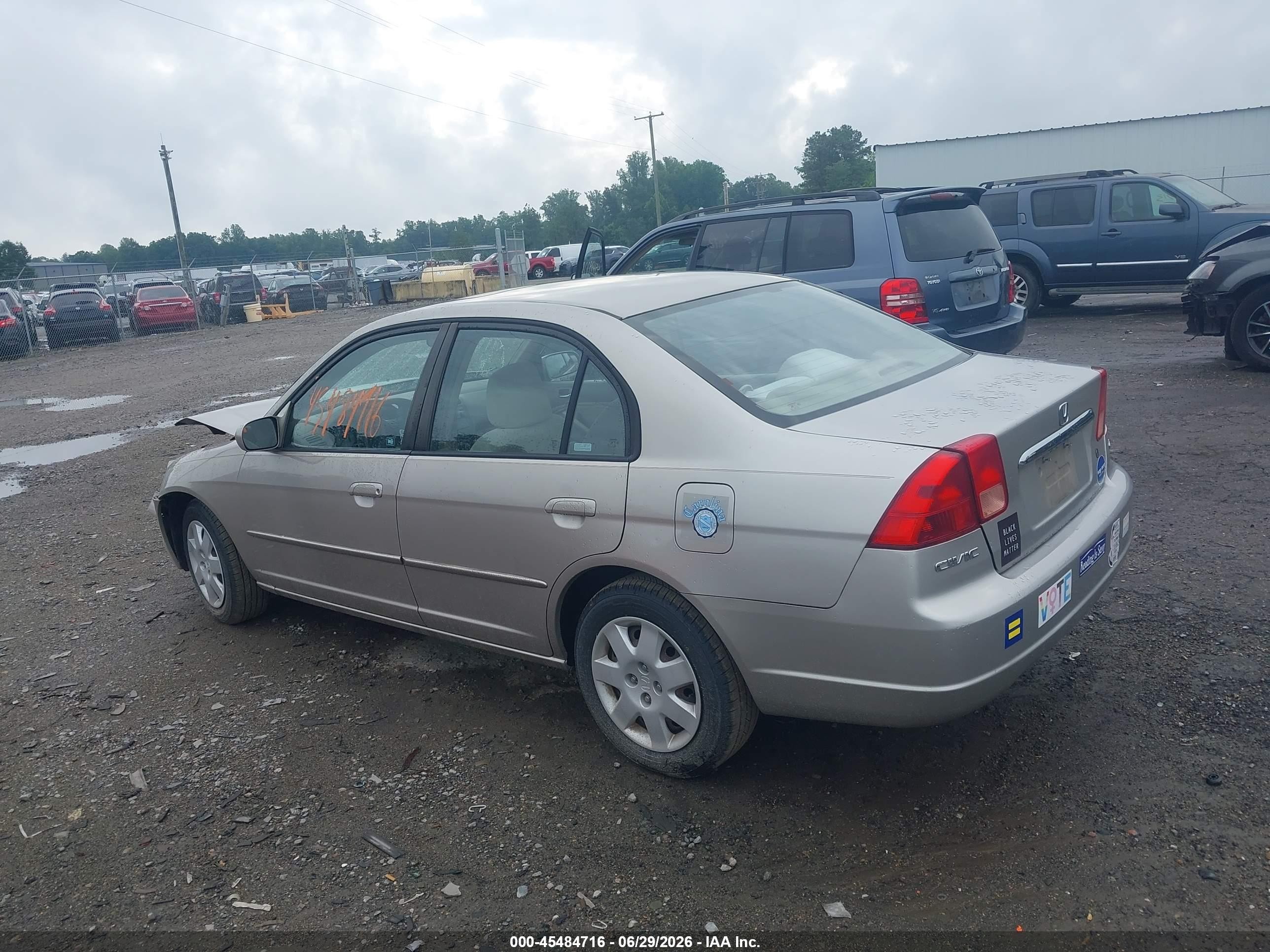 2002 Honda Civic Ex Tan vin: 1HGES26702L018680