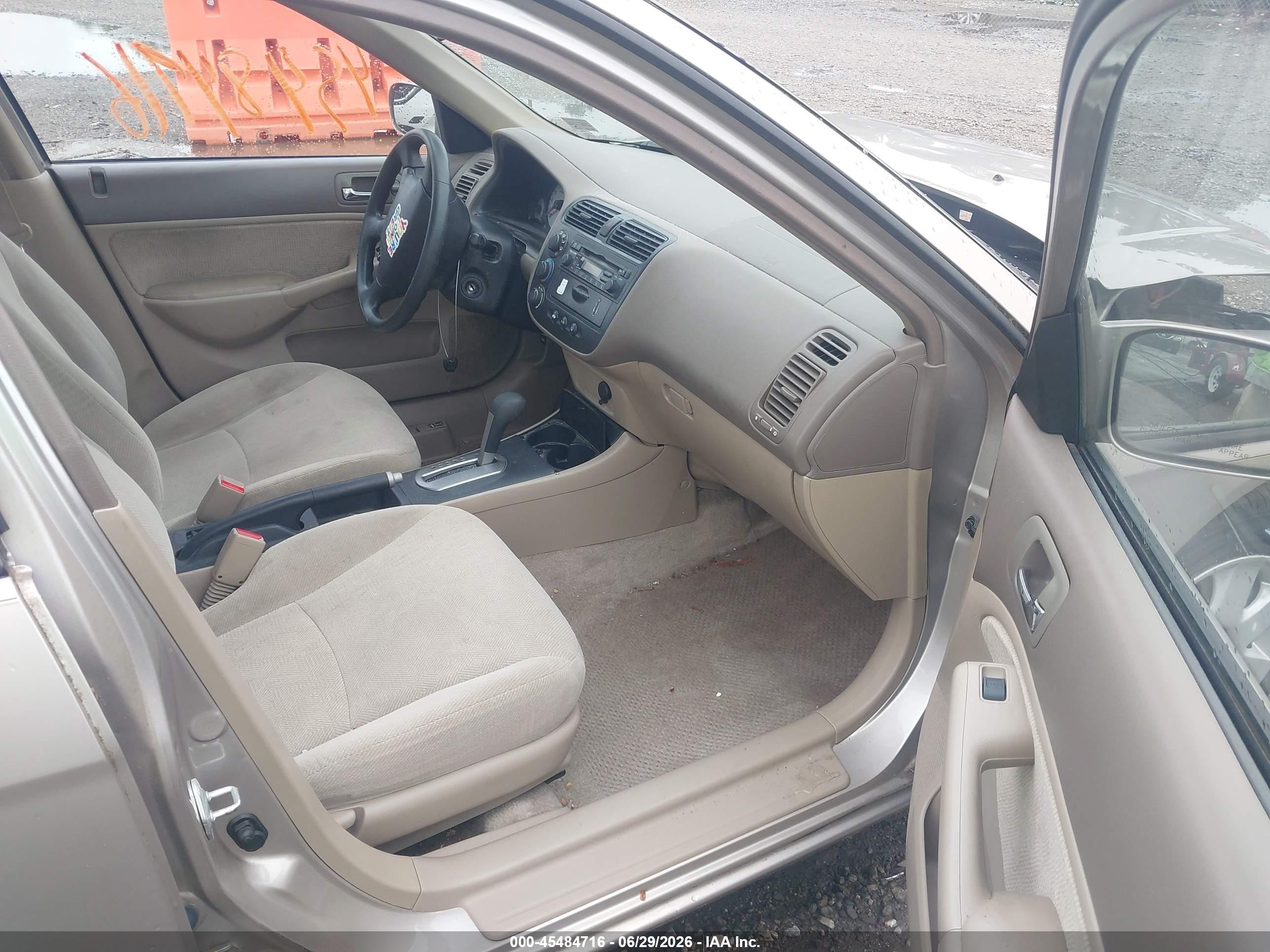 2002 Honda Civic Ex Tan vin: 1HGES26702L018680