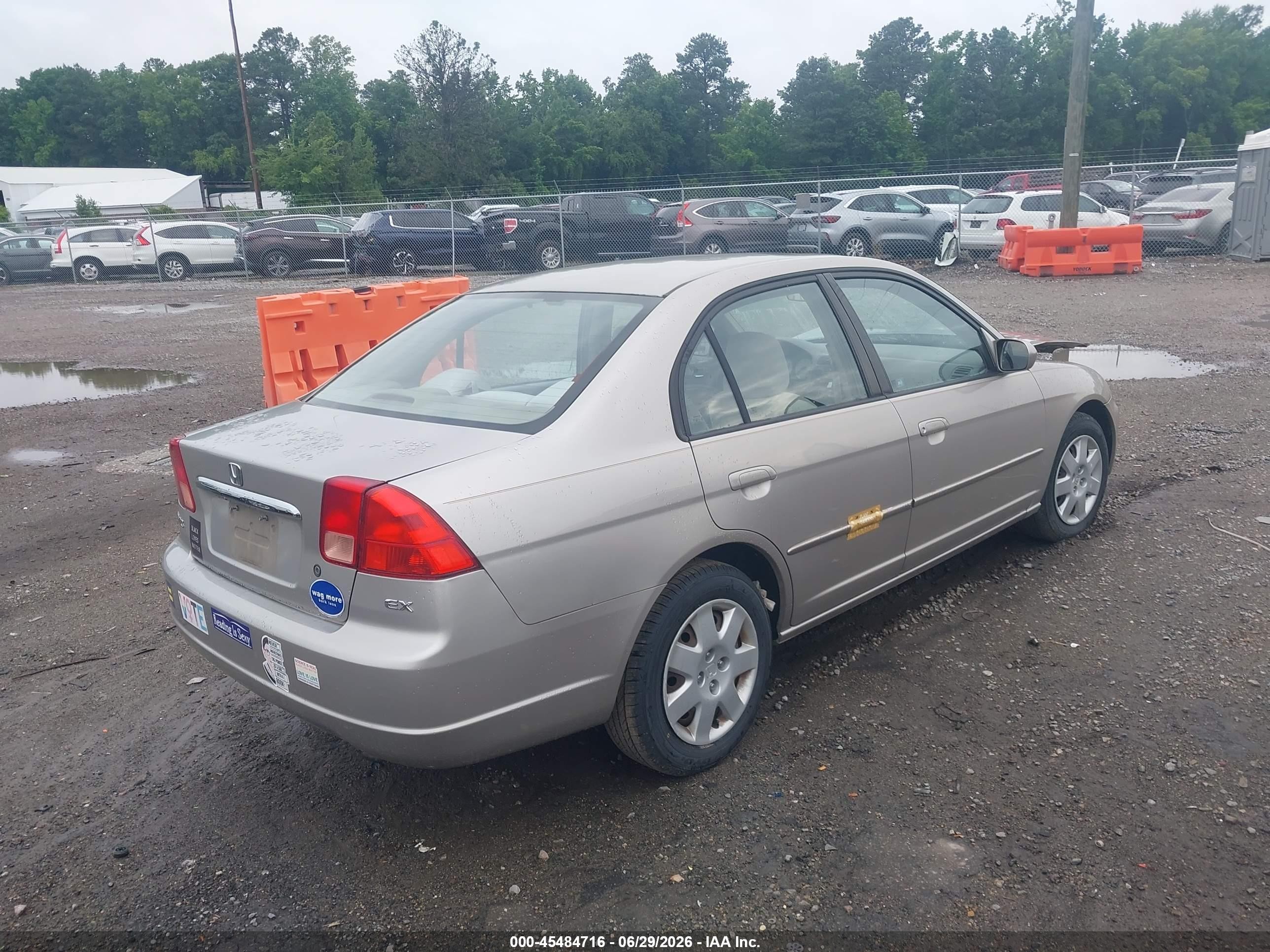 2002 Honda Civic Ex Tan vin: 1HGES26702L018680