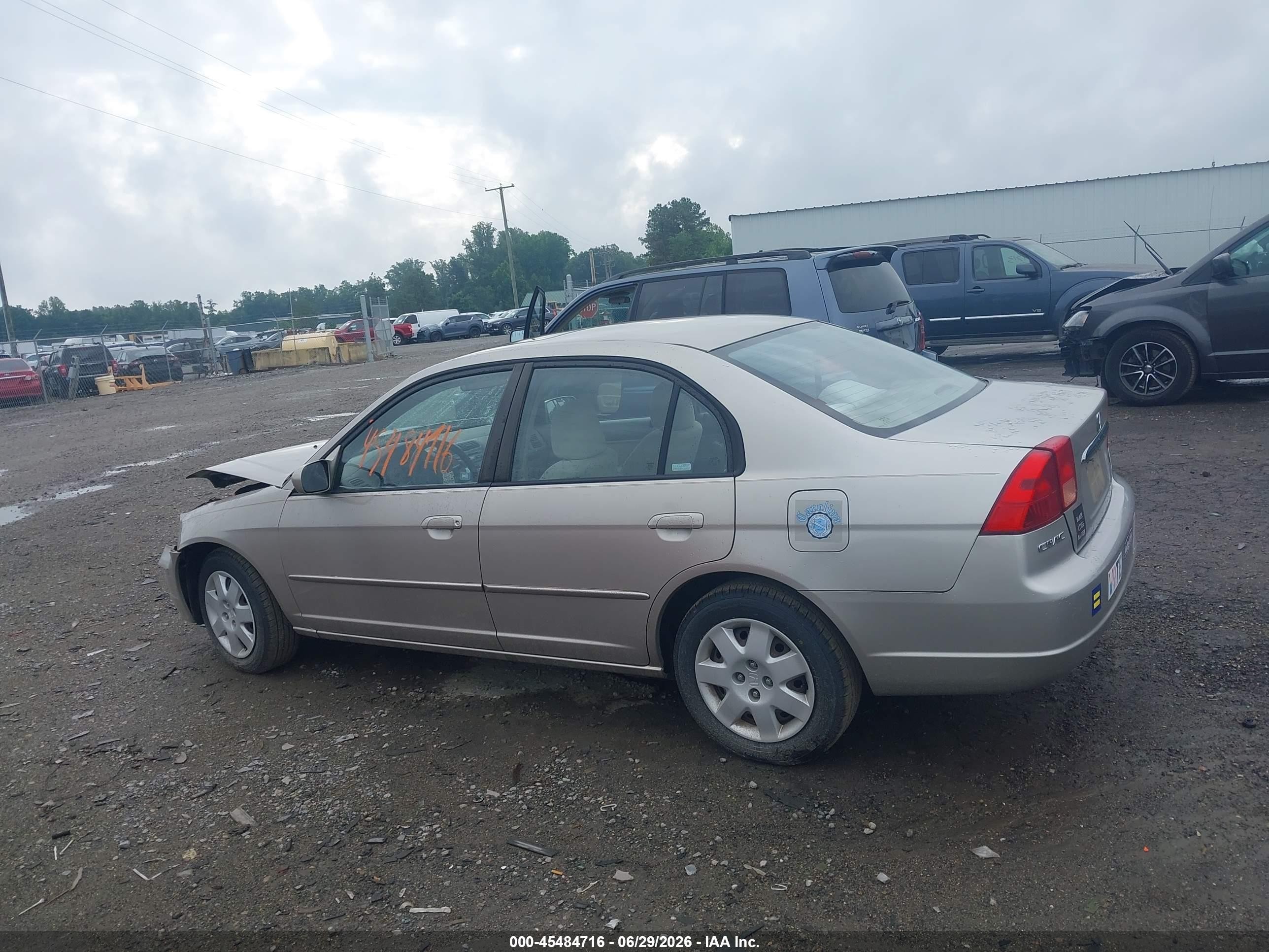 2002 Honda Civic Ex Tan vin: 1HGES26702L018680