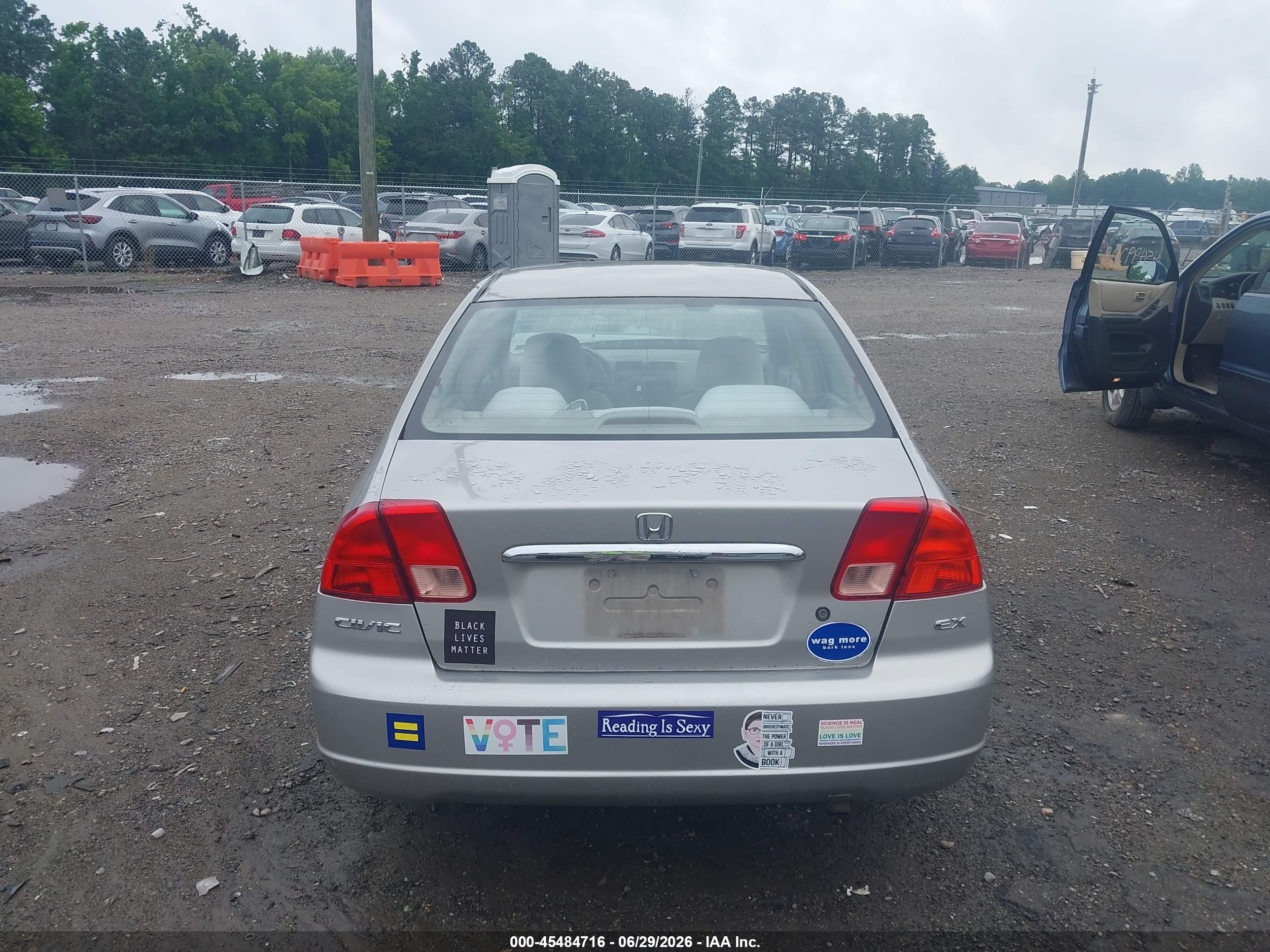 2002 Honda Civic Ex Tan vin: 1HGES26702L018680
