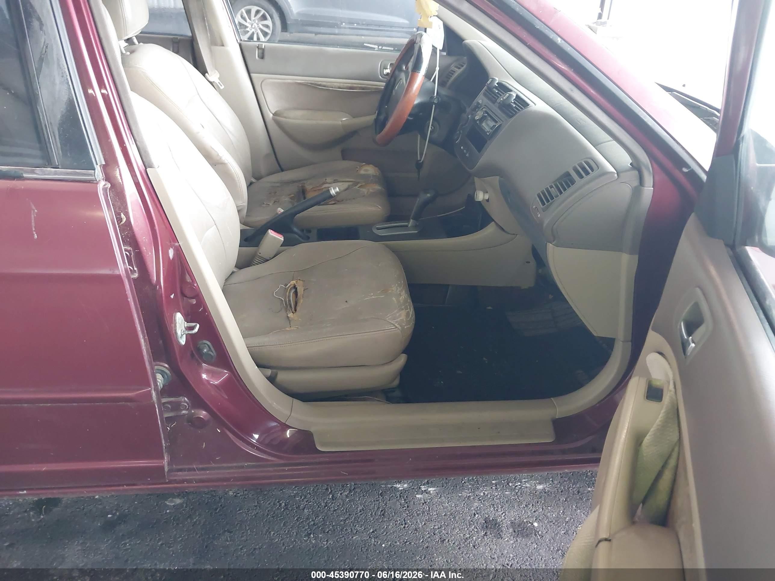 2002 Honda Civic Ex Бордовый vin: 1HGES26702L040243