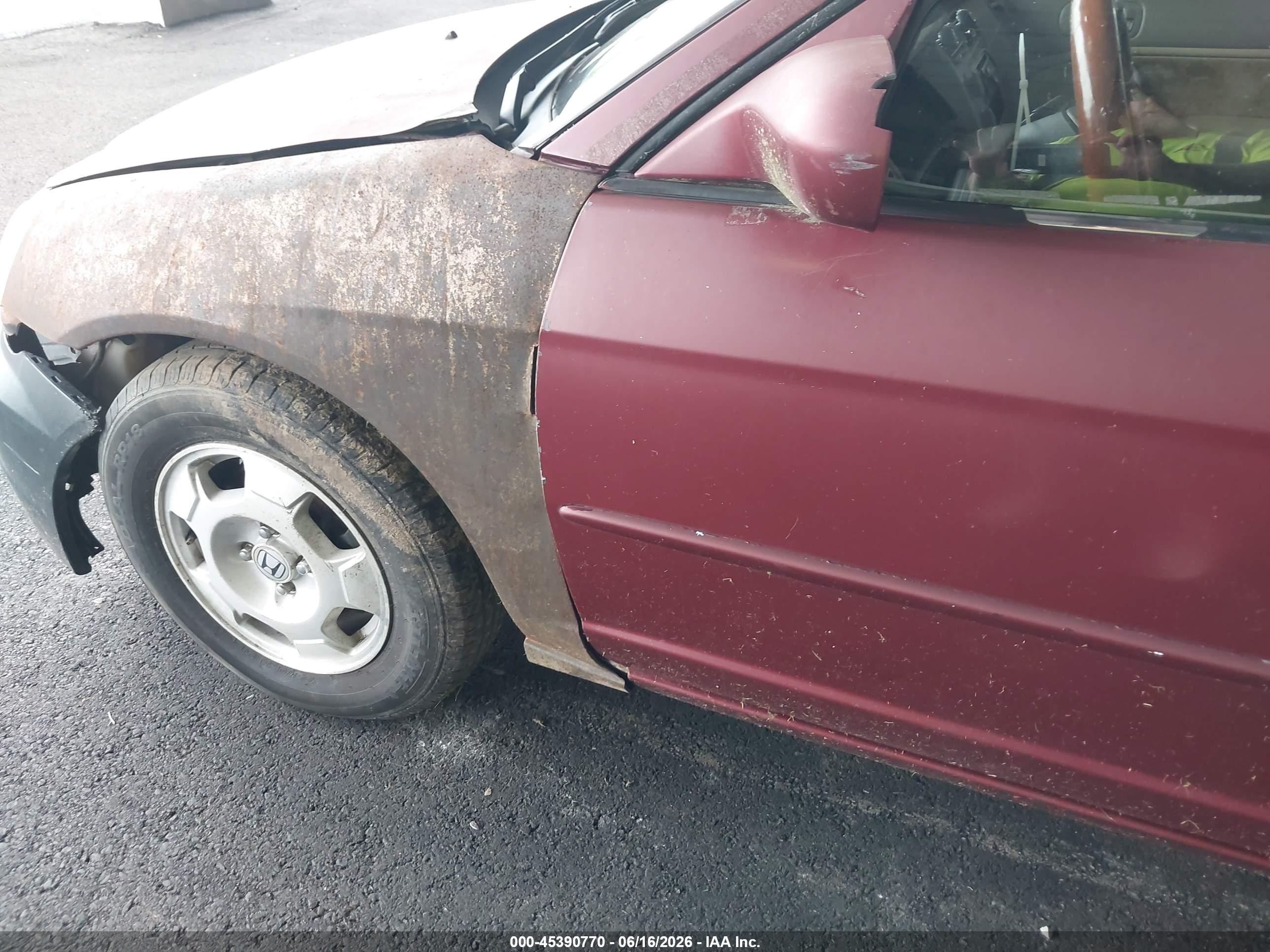 2002 Honda Civic Ex Бордовый vin: 1HGES26702L040243