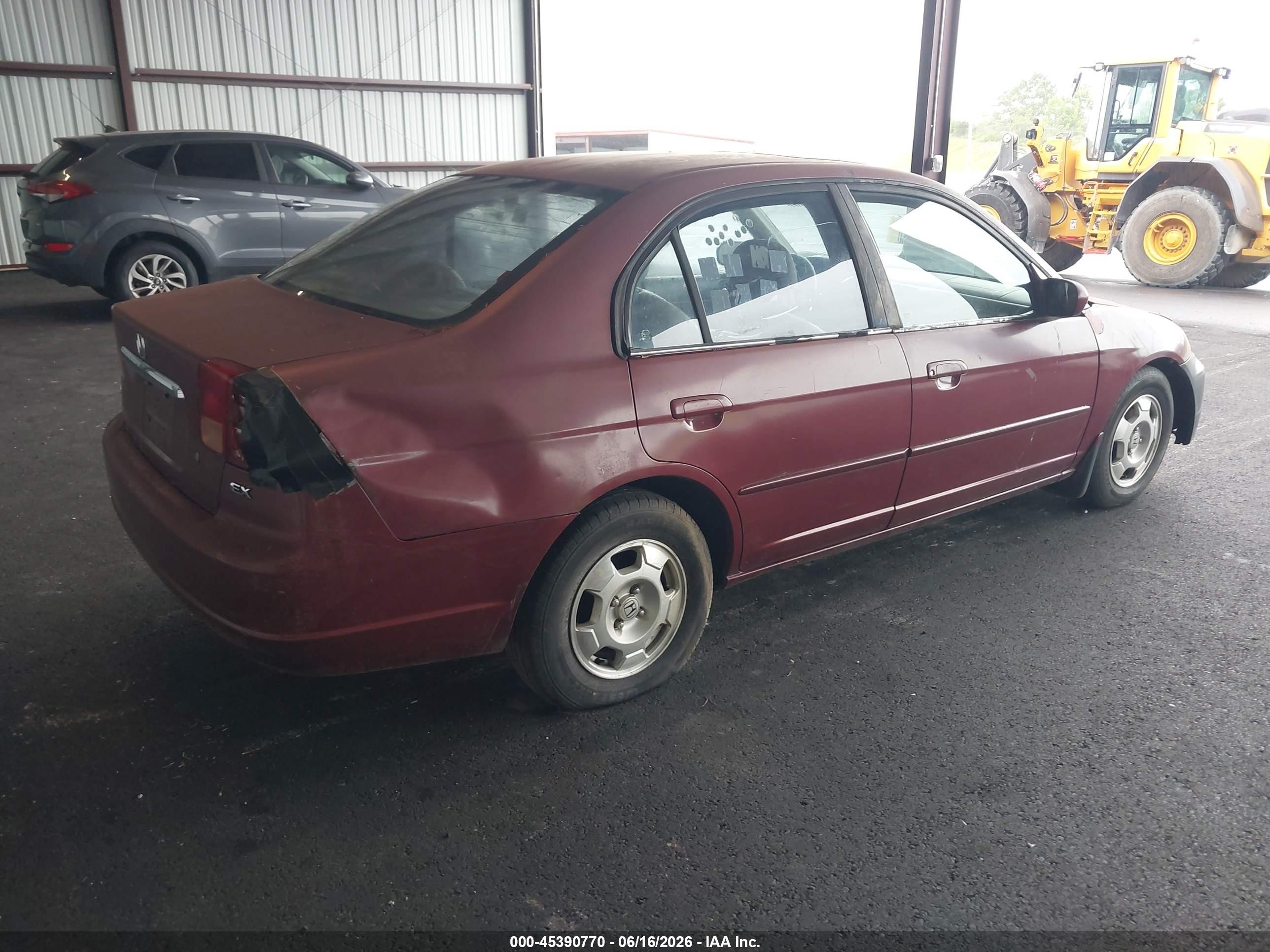 2002 Honda Civic Ex Бордовый vin: 1HGES26702L040243