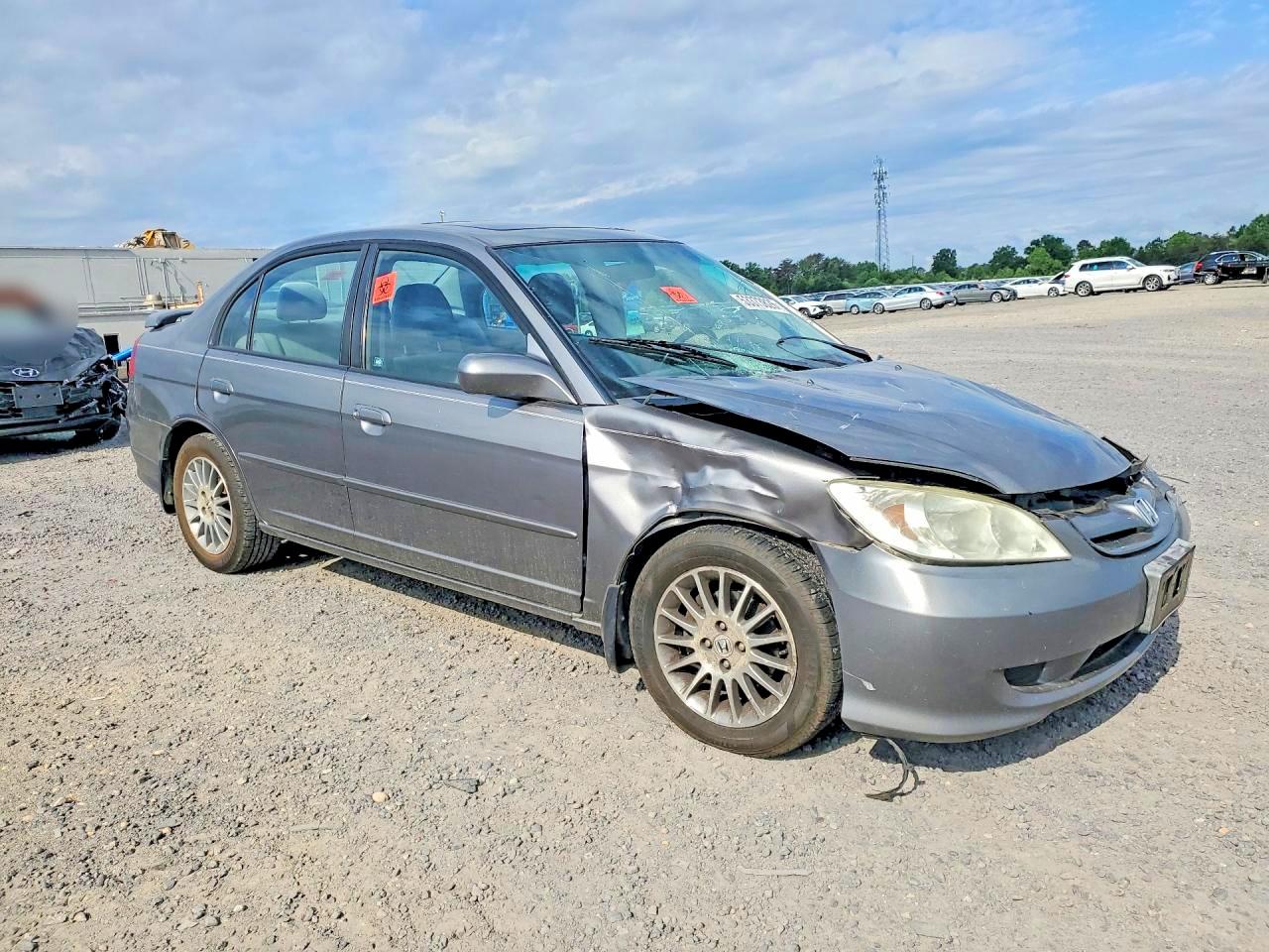 2005 Honda Civic Серый vin: 1HGES26705L009529