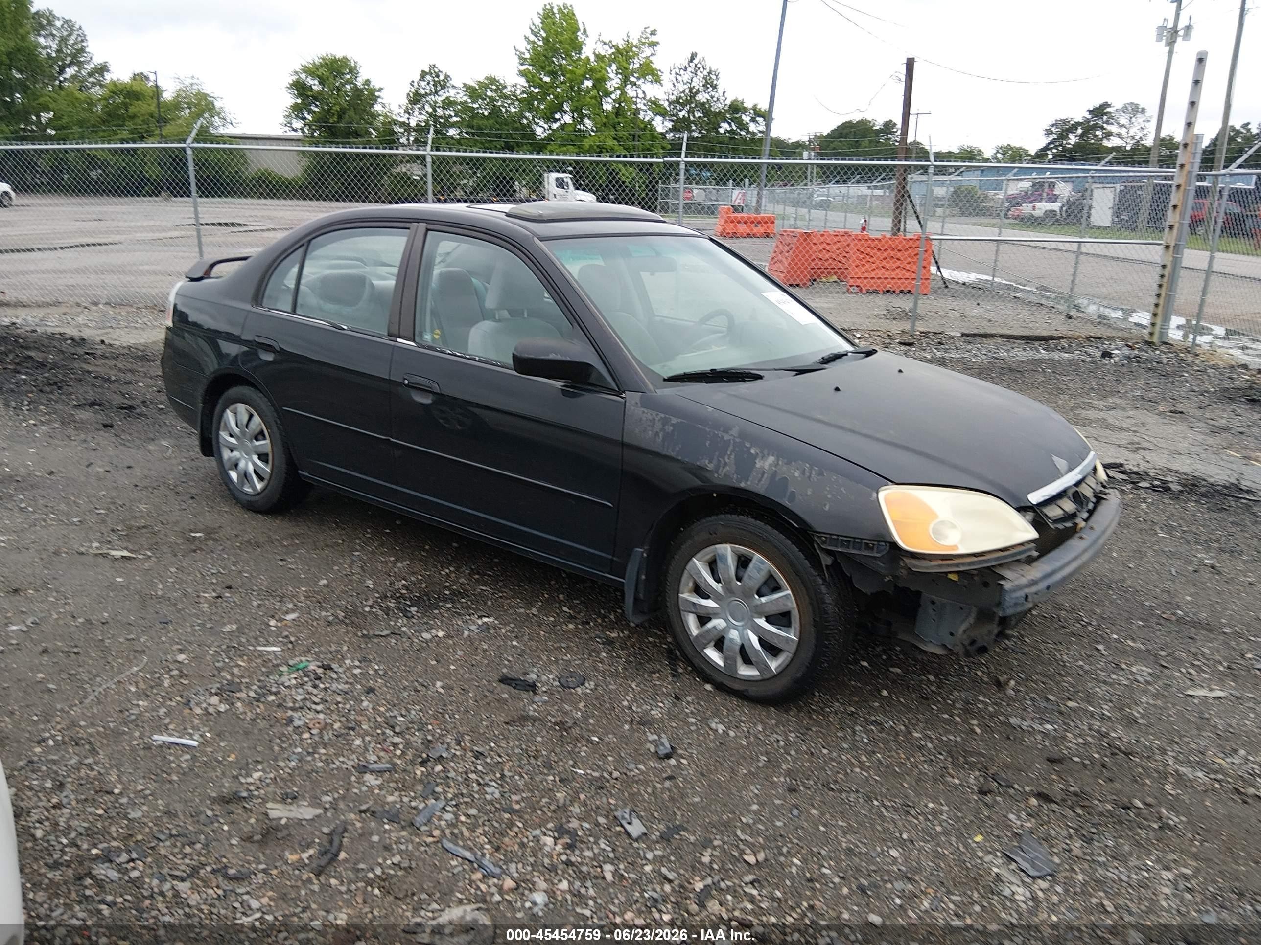 2002 Honda Civic Ex Черный vin: 1HGES26712L063210