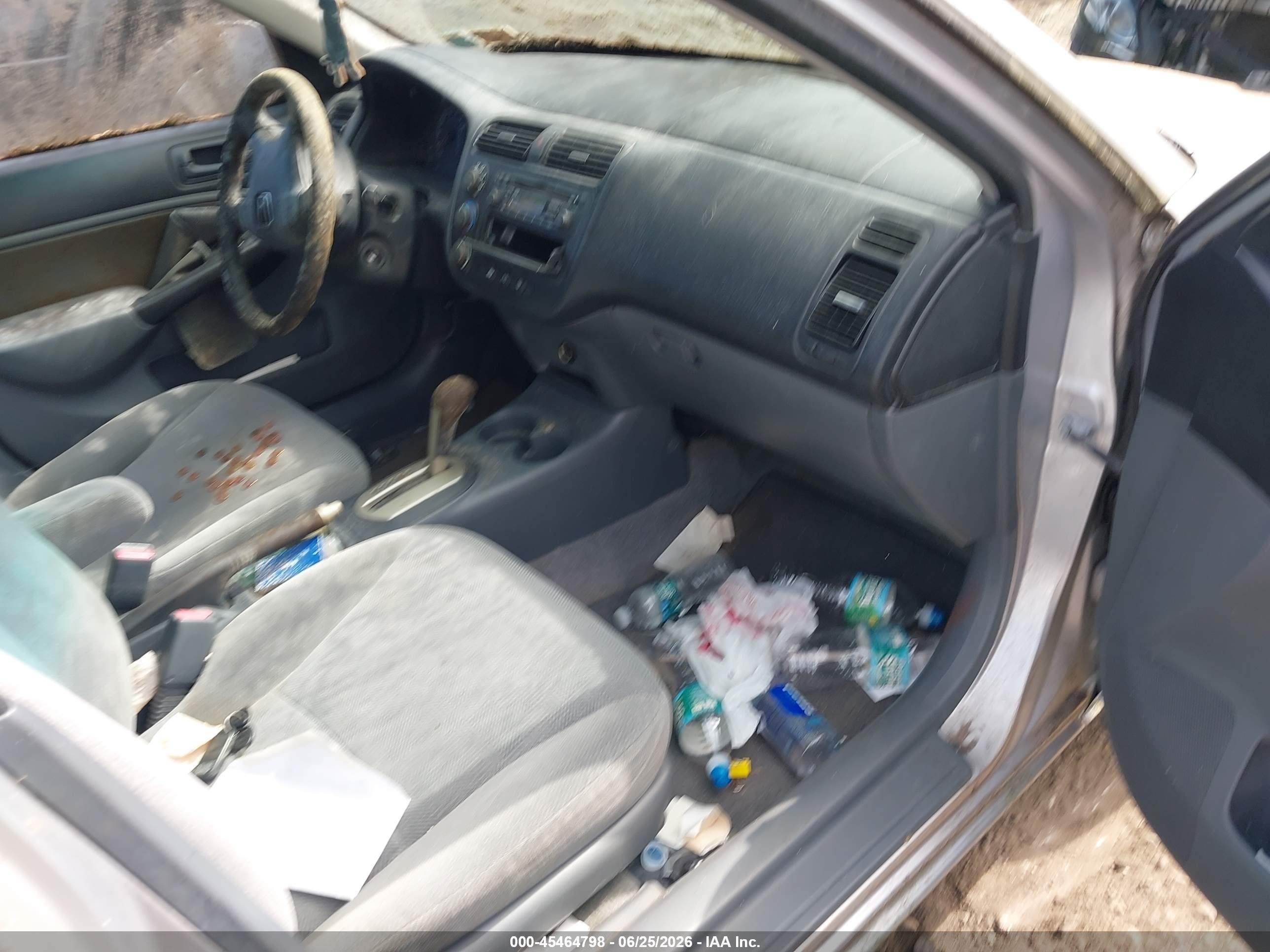 2001 Honda Civic Ex Серебряный vin: 1HGES26721L052232
