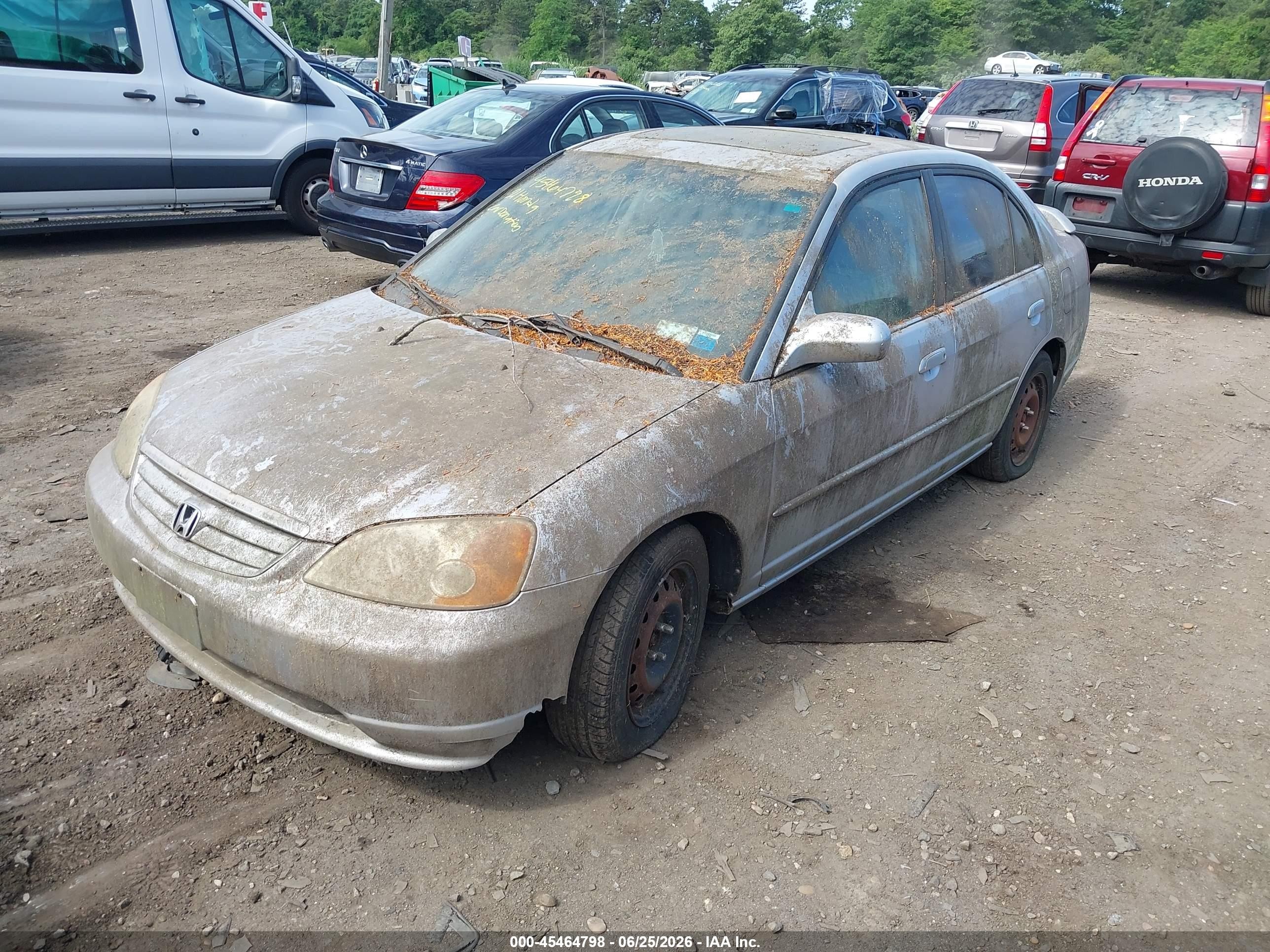 2001 Honda Civic Ex Серебряный vin: 1HGES26721L052232