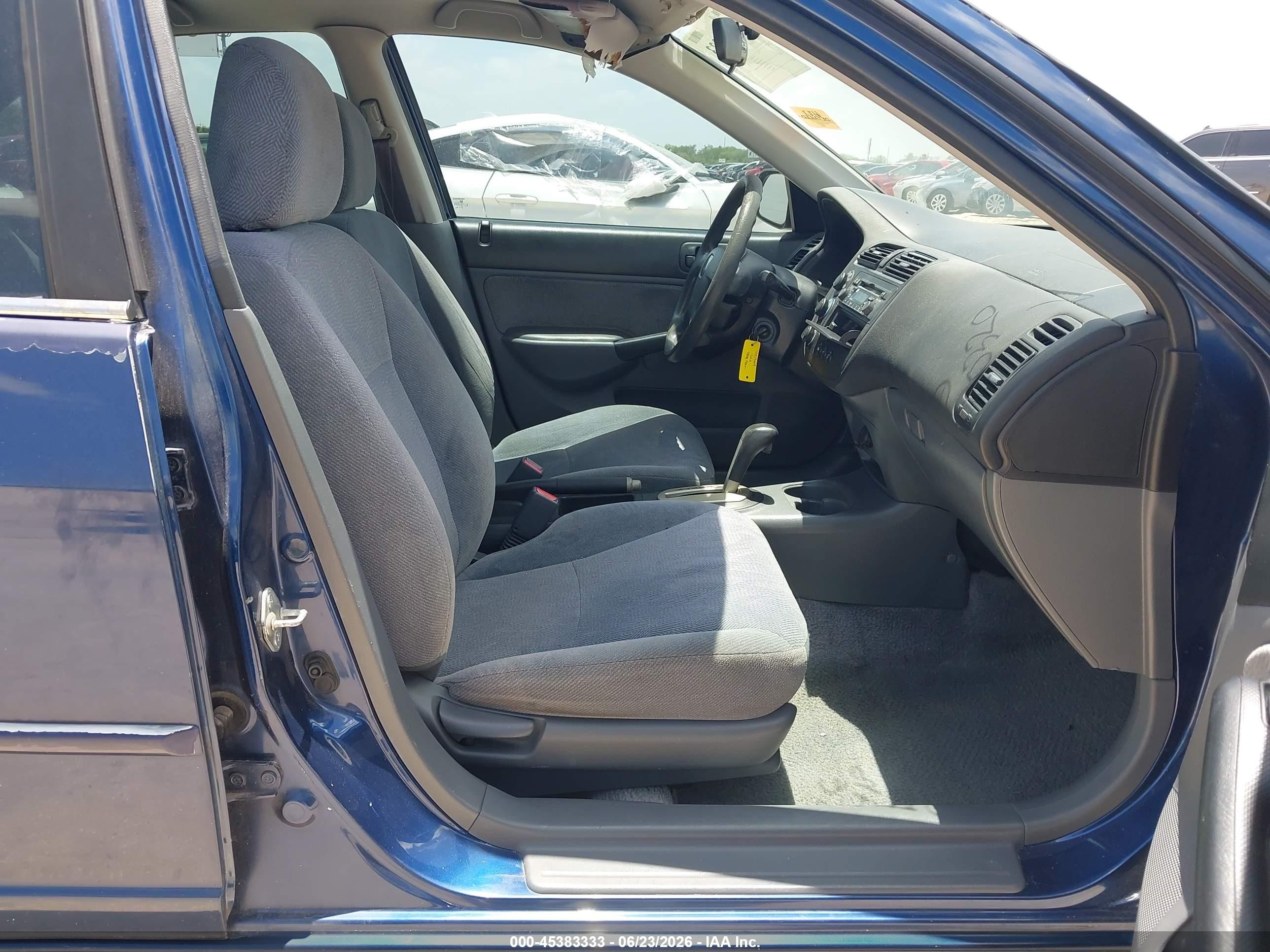 2001 Honda Civic Ex Синий vin: 1HGES26741L020320