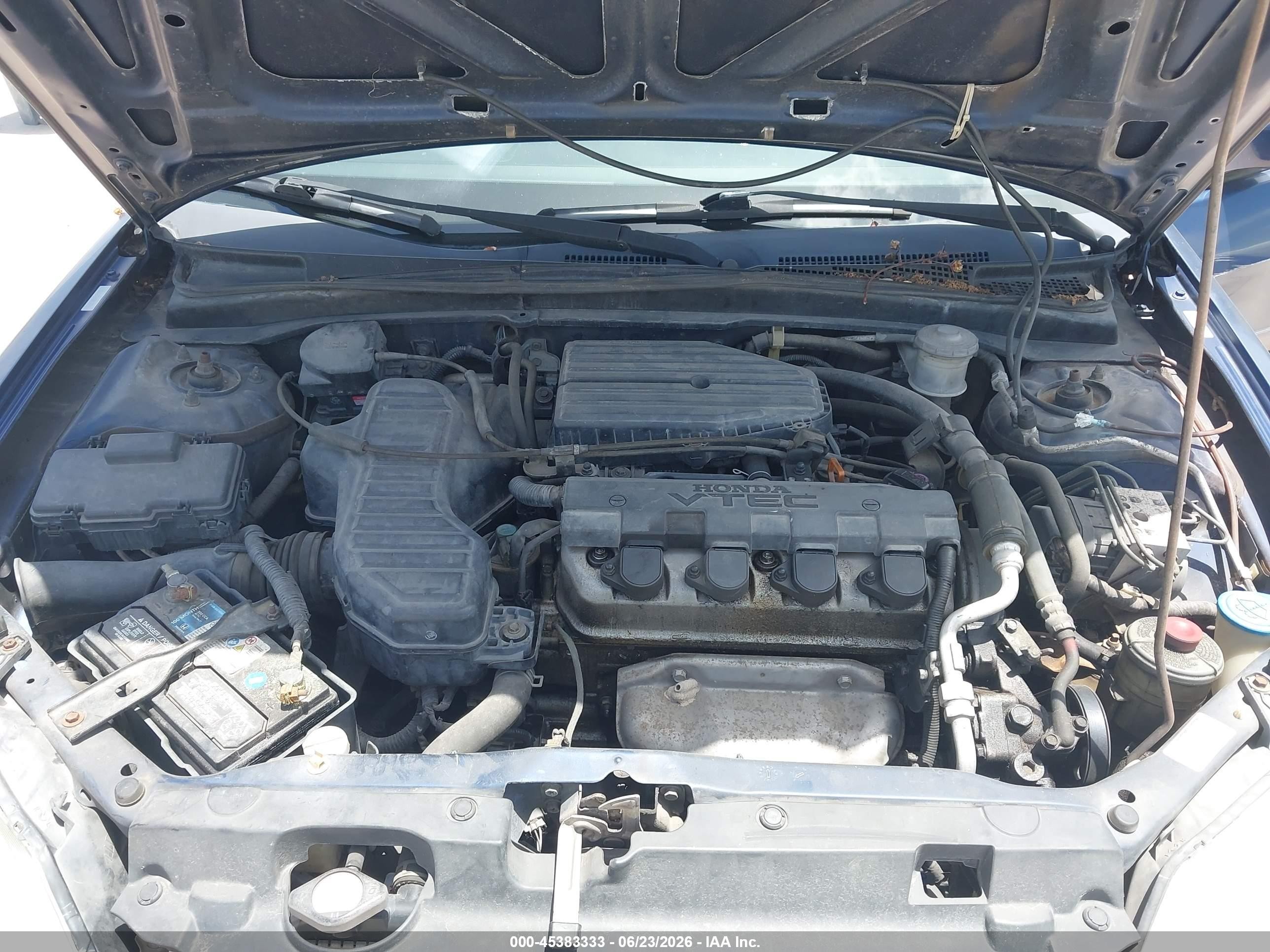 2001 Honda Civic Ex Синий vin: 1HGES26741L020320