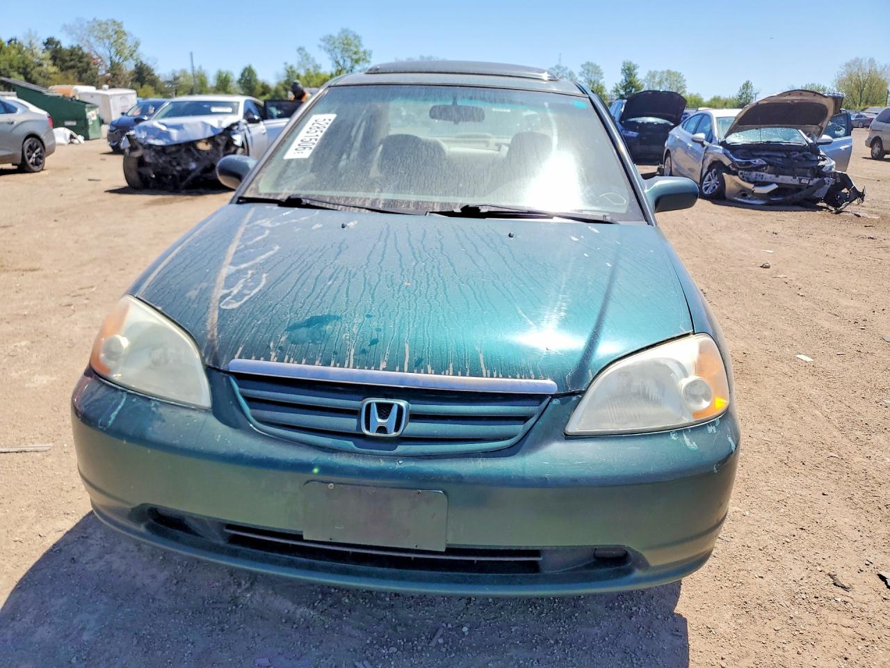 2002 Honda Civic Ex Green vin: 1HGES26742L008265