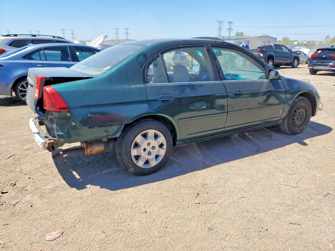 2002 Honda Civic Ex Green vin: 1HGES26742L008265