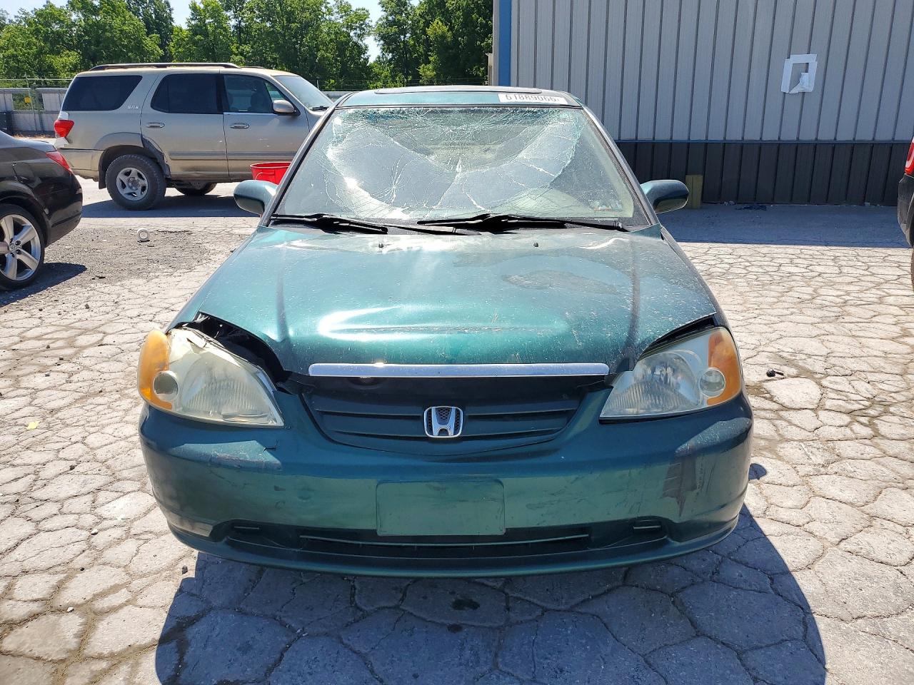 2002 Honda Civic Ex Зеленый vin: 1HGES26742L009741