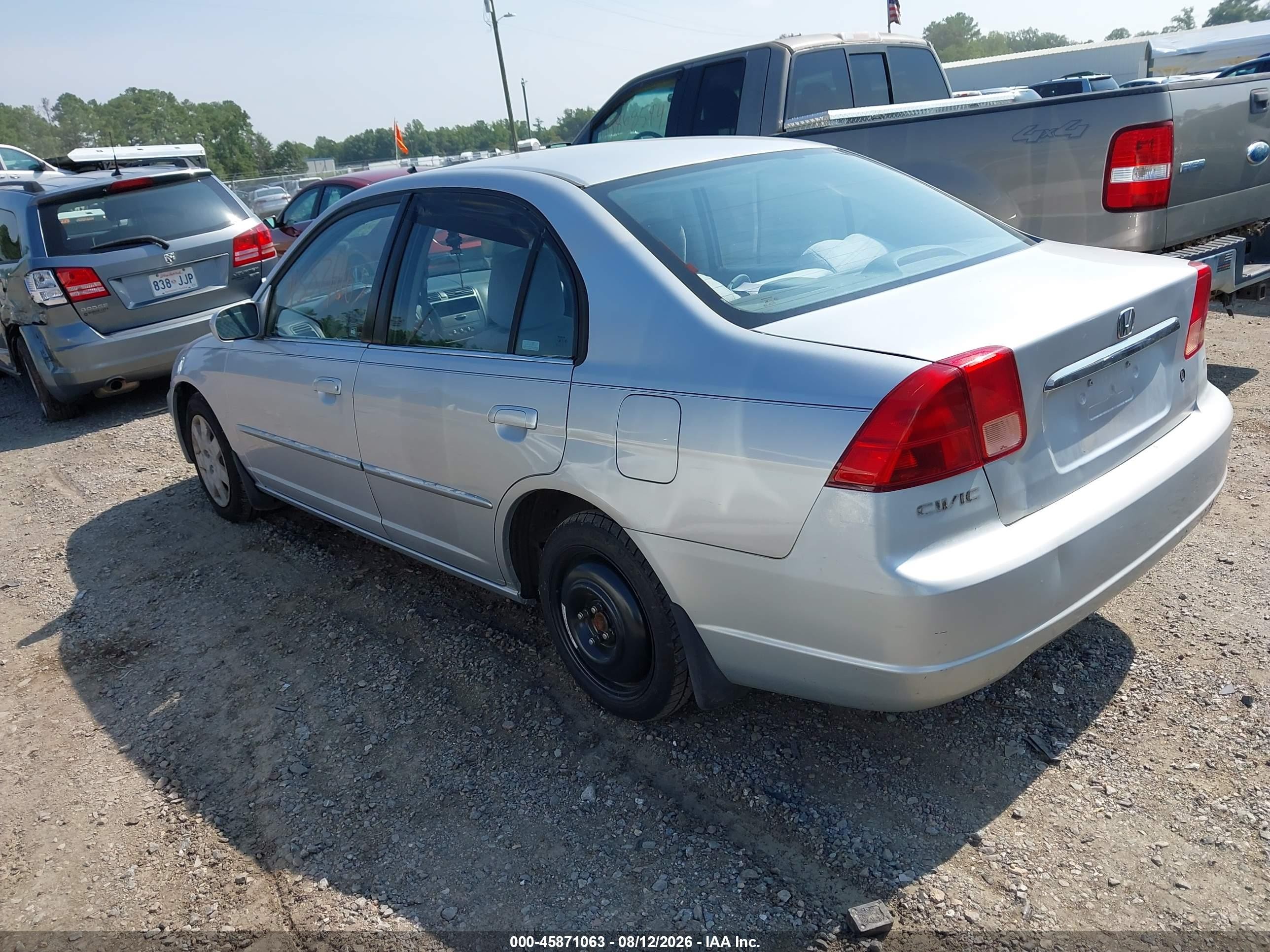 2002 Honda Civic Ex Silver vin: 1HGES26742L013935