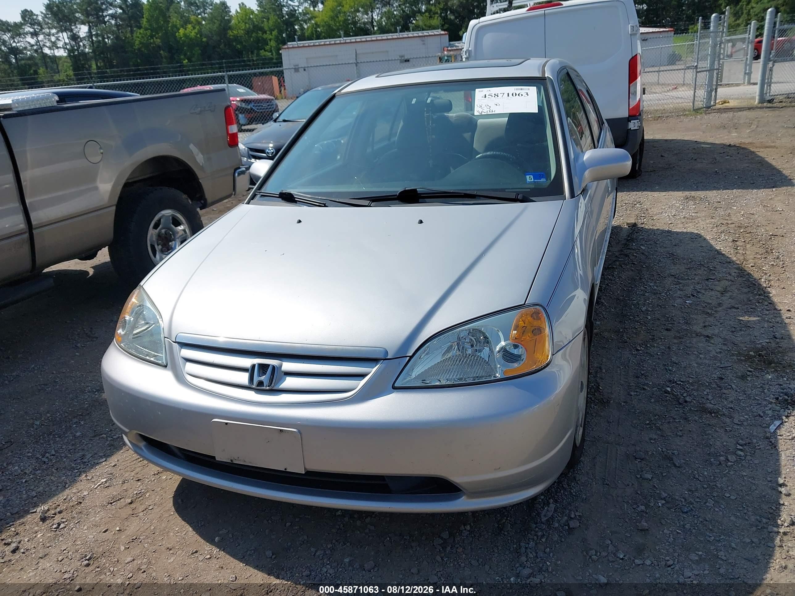 2002 Honda Civic Ex Silver vin: 1HGES26742L013935