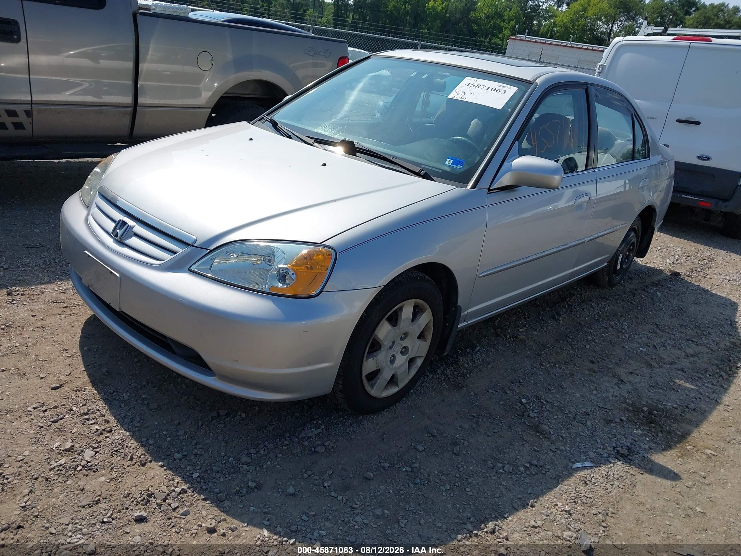 2002 Honda Civic Ex Silver vin: 1HGES26742L013935