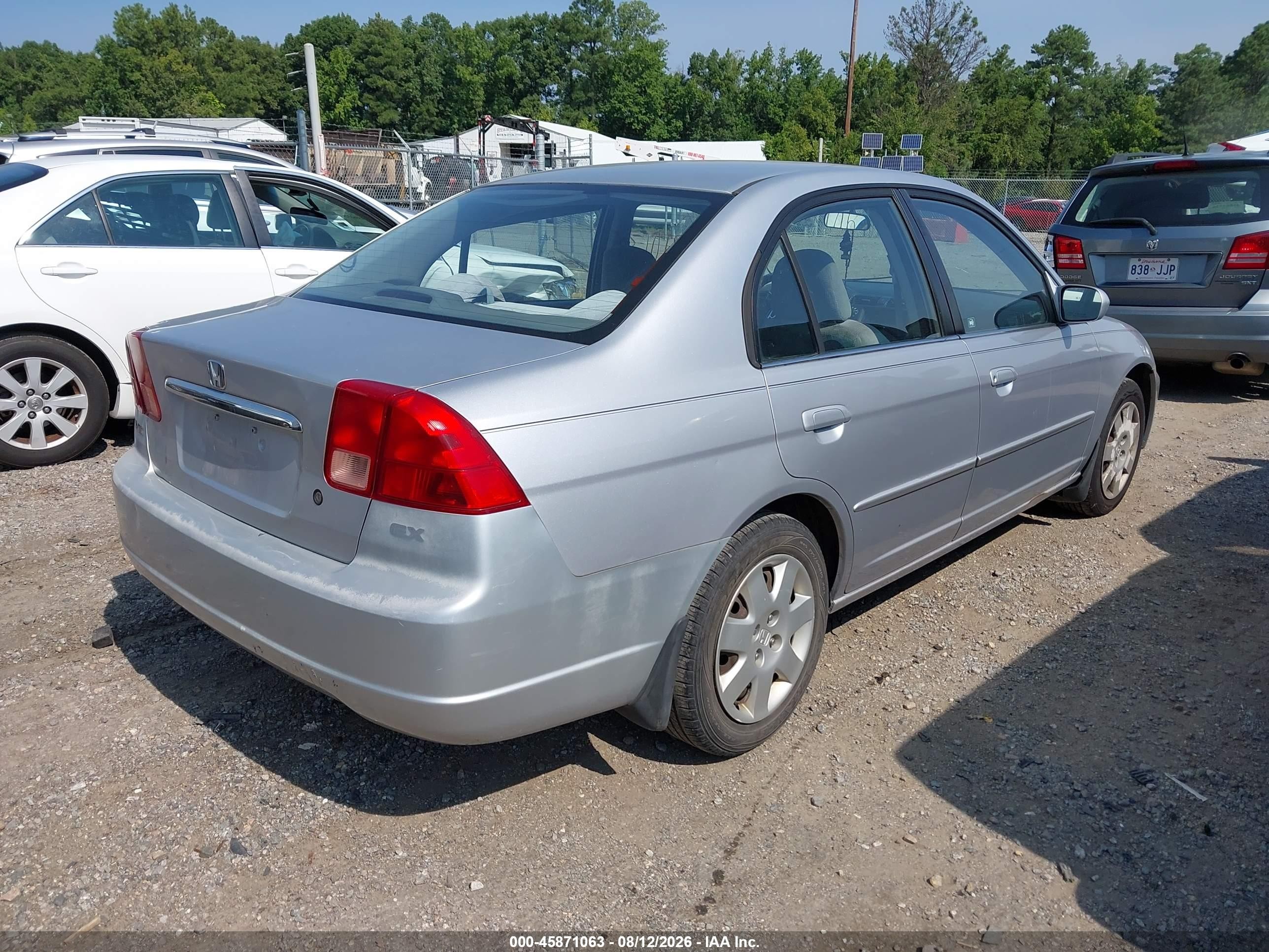 2002 Honda Civic Ex Silver vin: 1HGES26742L013935