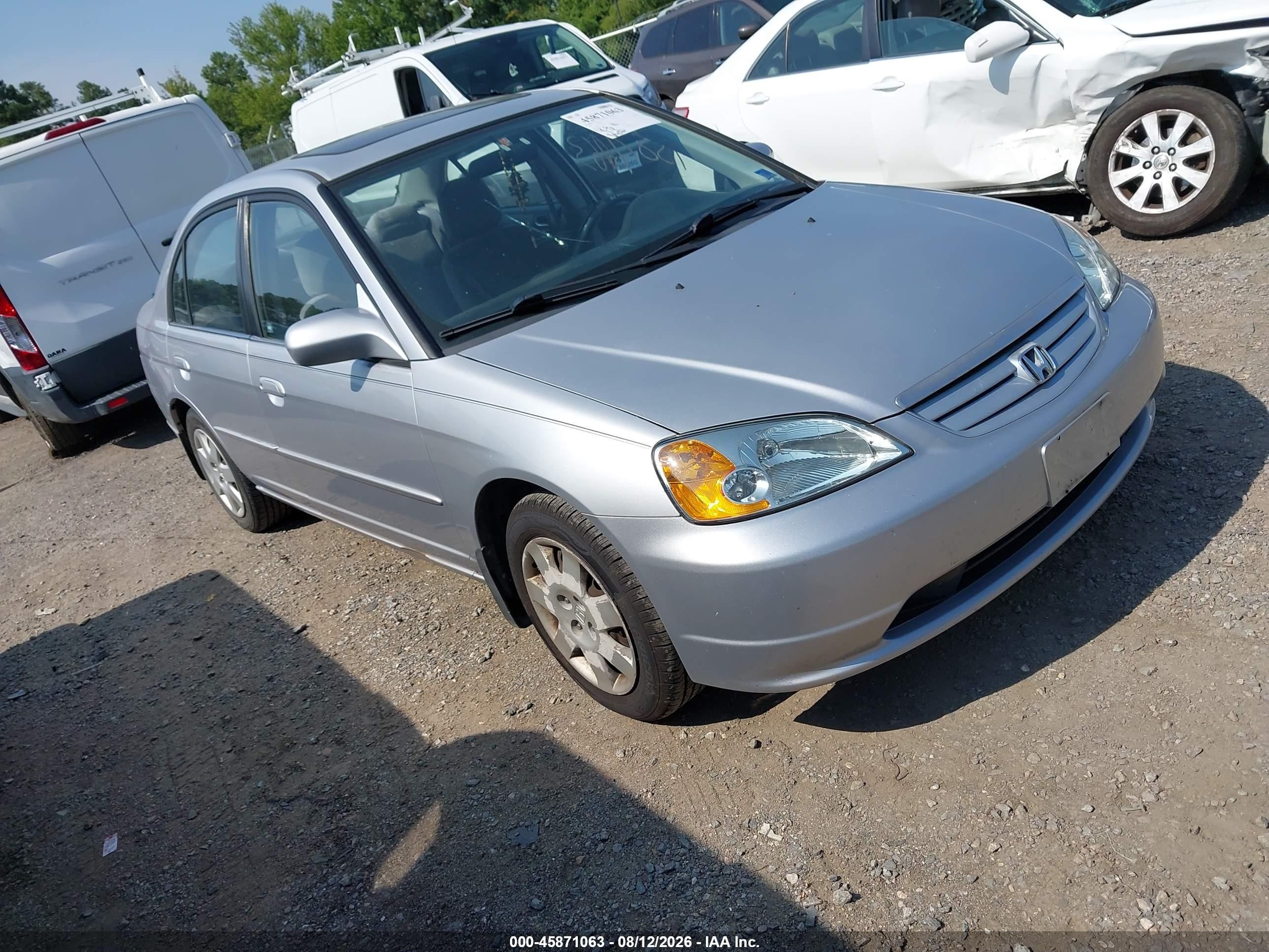 2002 Honda Civic Ex Серебряный vin: 1HGES26742L013935