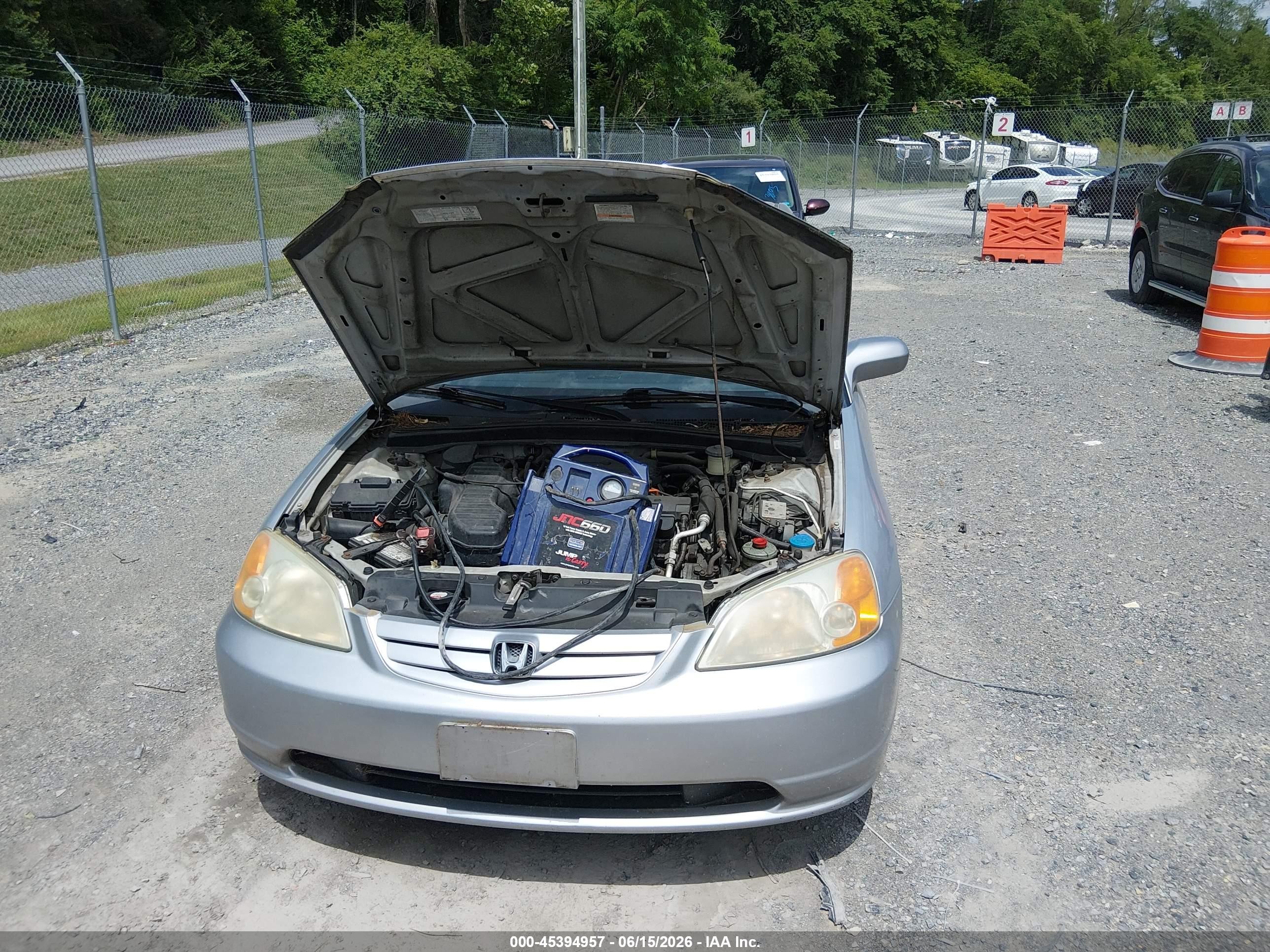 2002 Honda Civic Ex Silver vin: 1HGES26742L074380