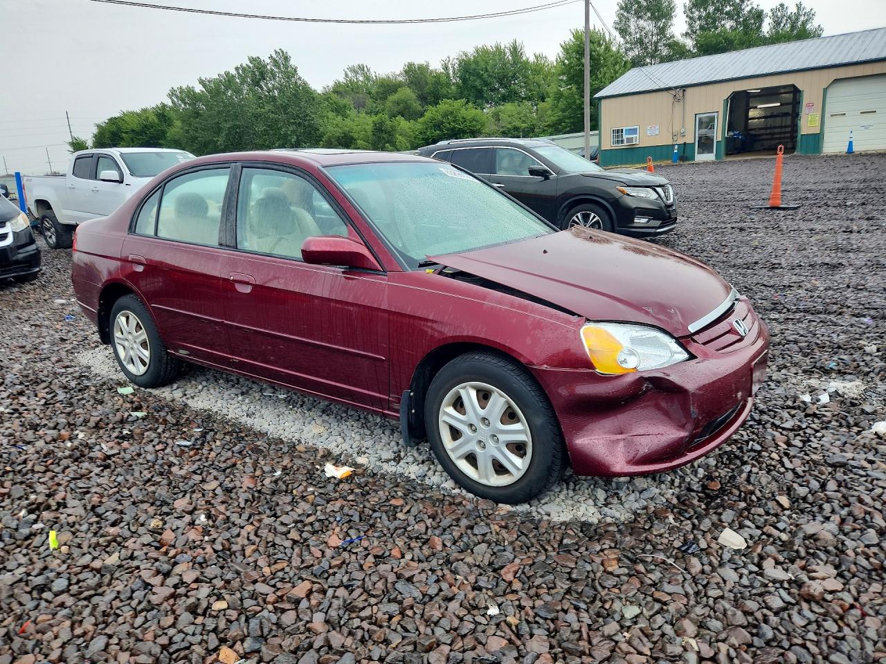 2003 Honda Civic Ex Burgundy vin: 1HGES26743L008221