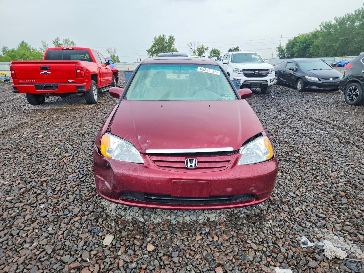 2003 Honda Civic Ex Burgundy vin: 1HGES26743L008221