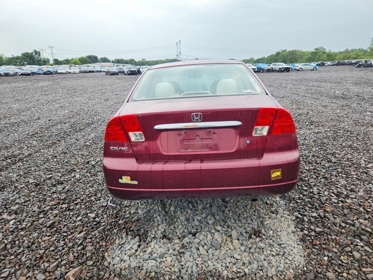 2003 Honda Civic Ex Burgundy vin: 1HGES26743L008221