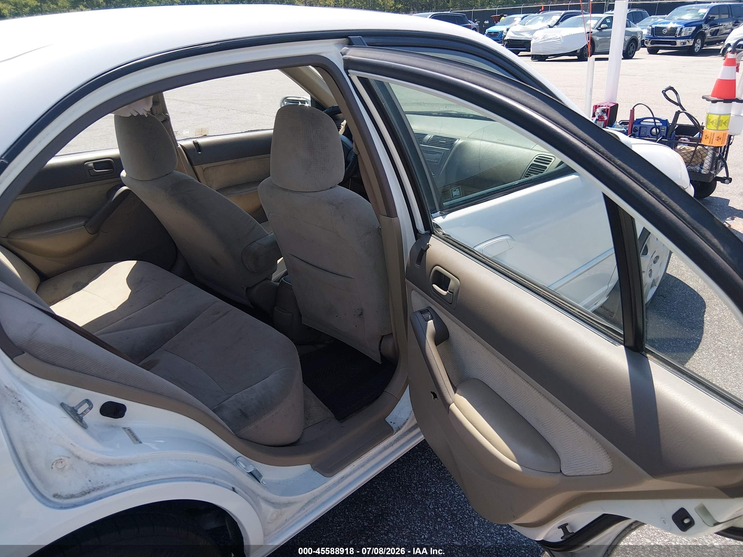 2001 Honda Civic Ex White vin: 1HGES26751L058588
