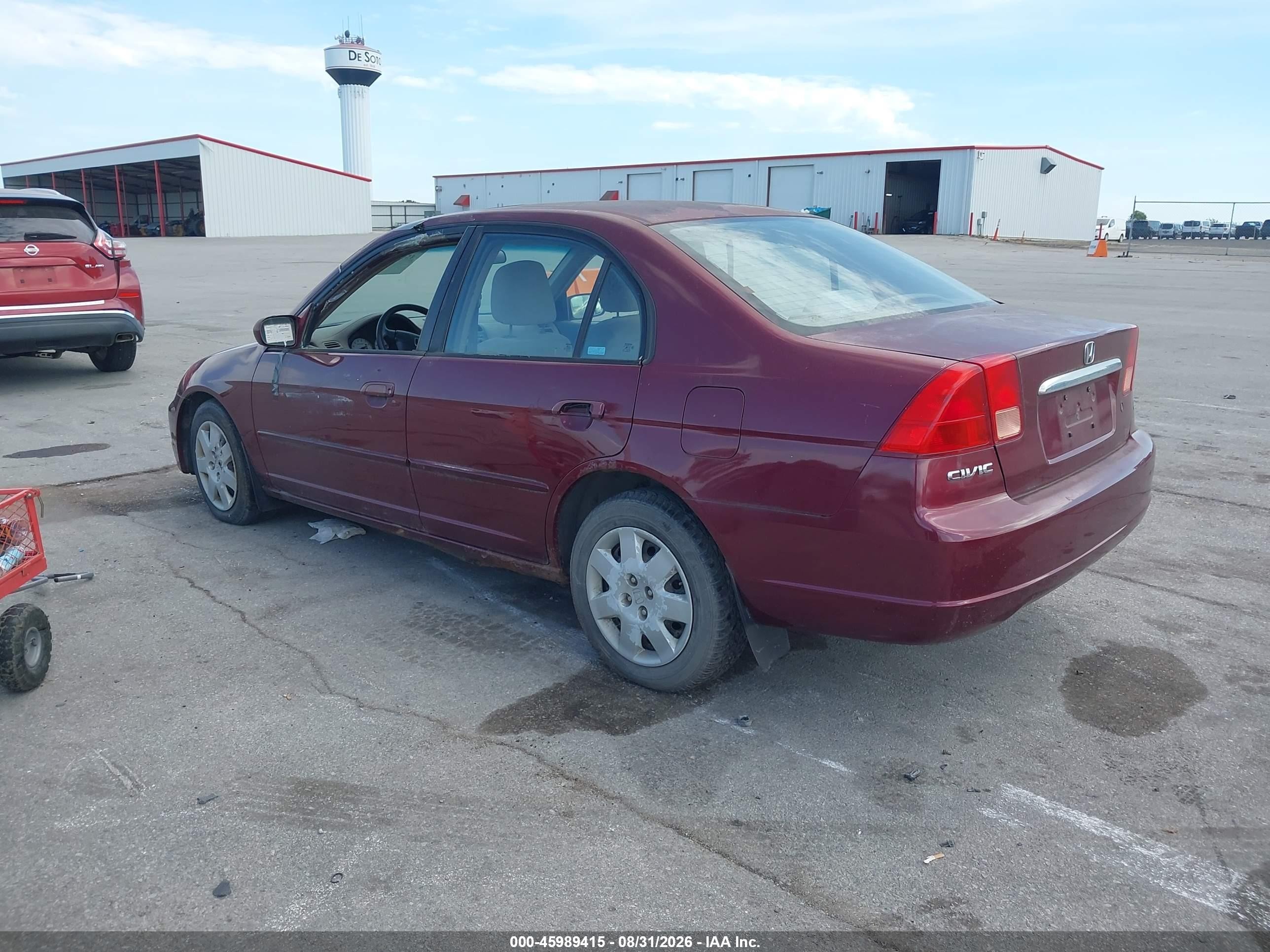 2002 Honda Civic Ex Maroon vin: 1HGES26752L057085