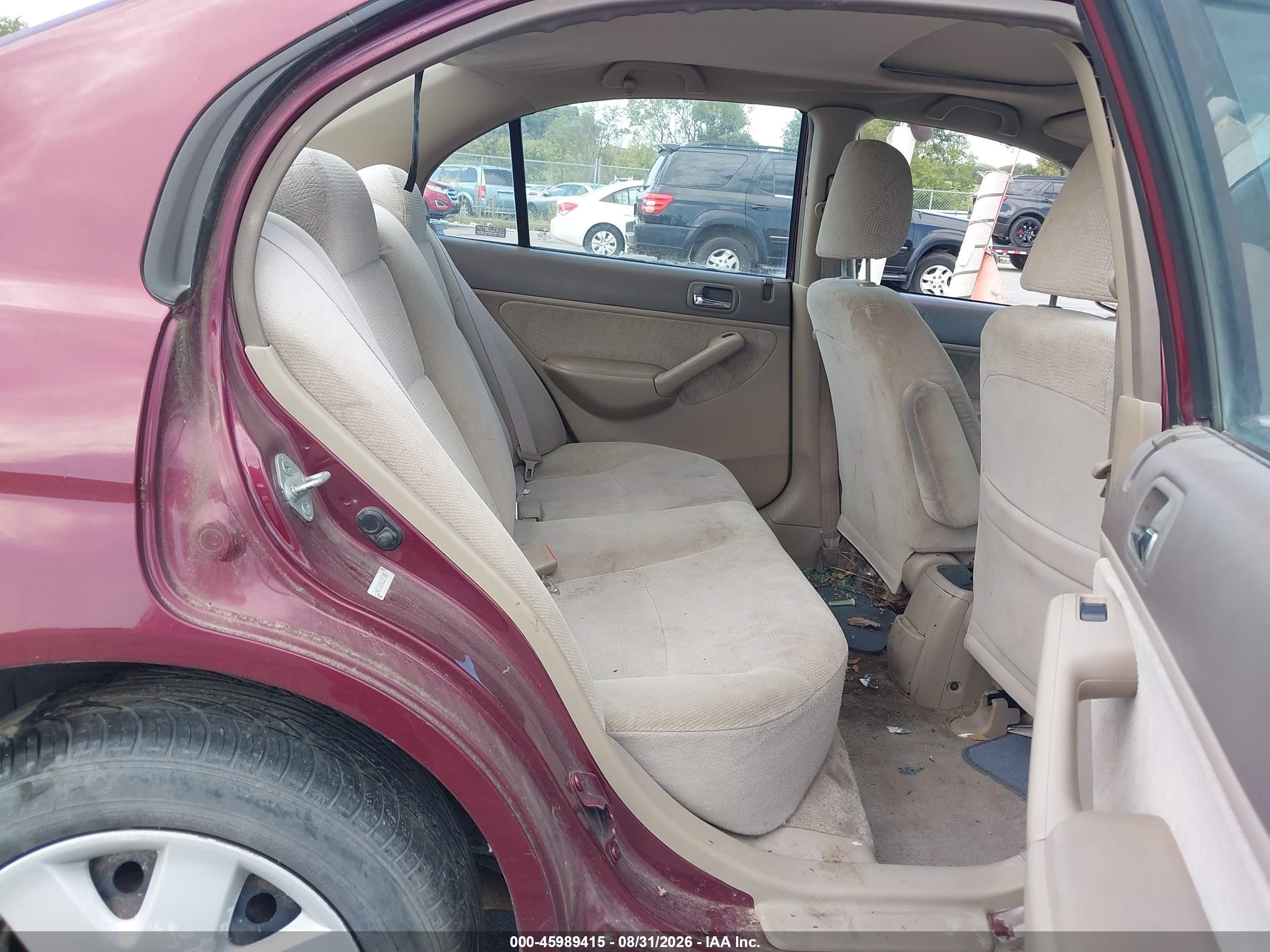 2002 Honda Civic Ex Maroon vin: 1HGES26752L057085