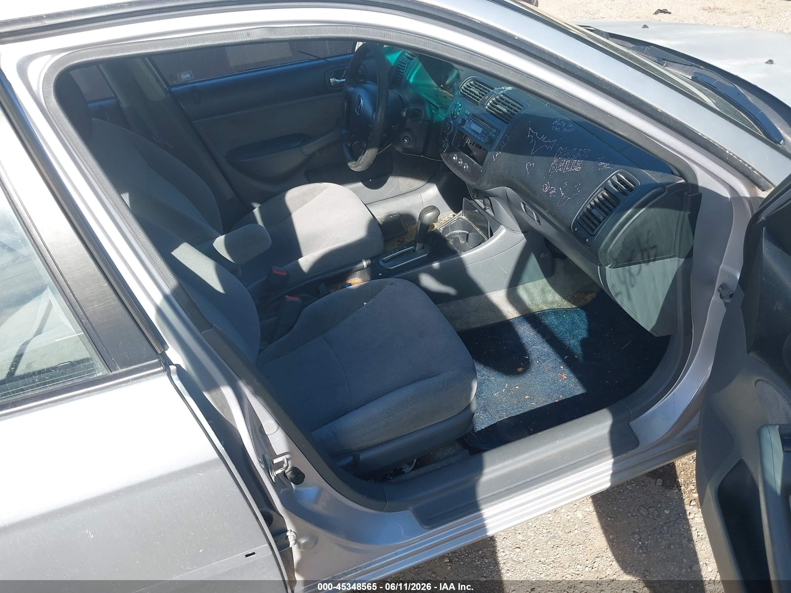 2002 Honda Civic Ex Silver vin: 1HGES26762L052350