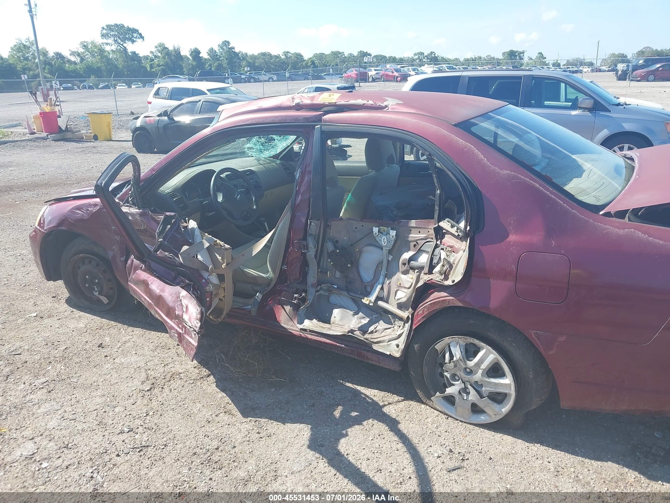 2003 Honda Civic Ex Burgundy vin: 1HGES26763L002114