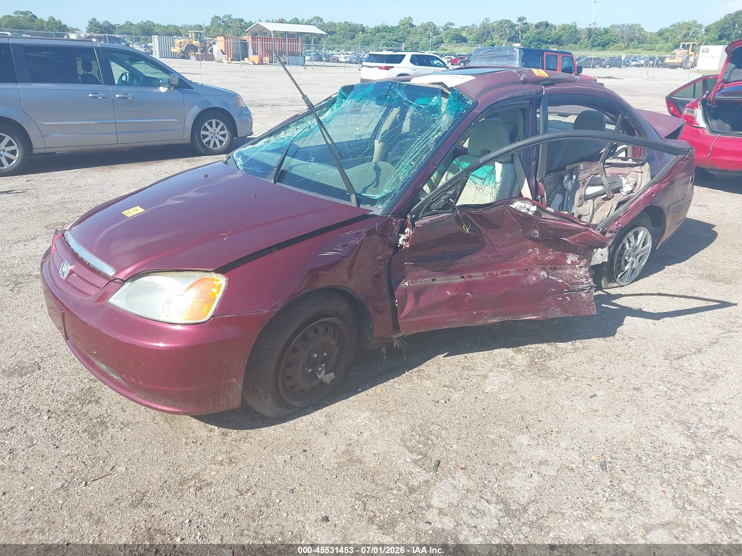 2003 Honda Civic Ex Burgundy vin: 1HGES26763L002114