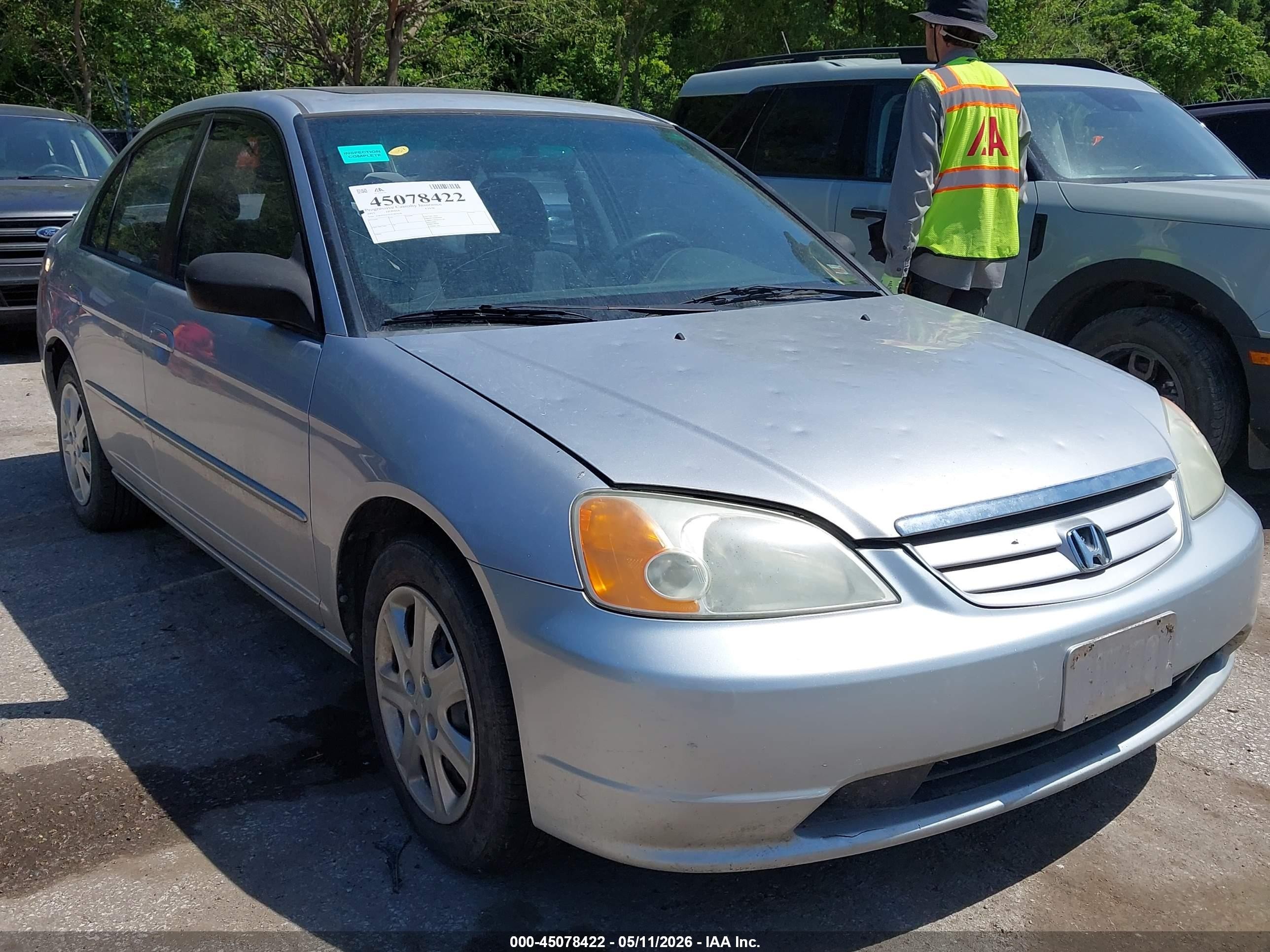 2003 Honda Civic Ex Silver vin: 1HGES26763L007670