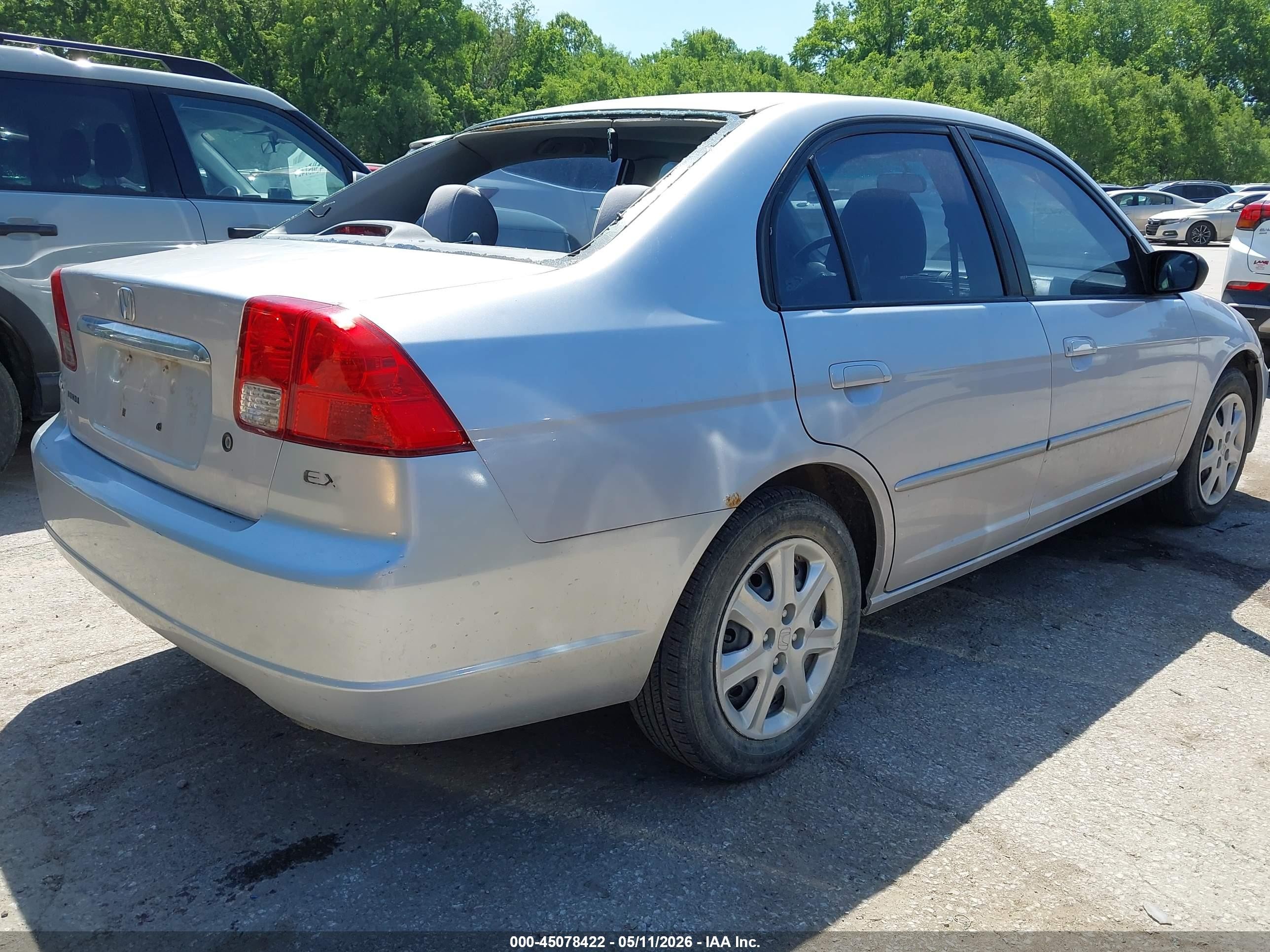 2003 Honda Civic Ex Silver vin: 1HGES26763L007670