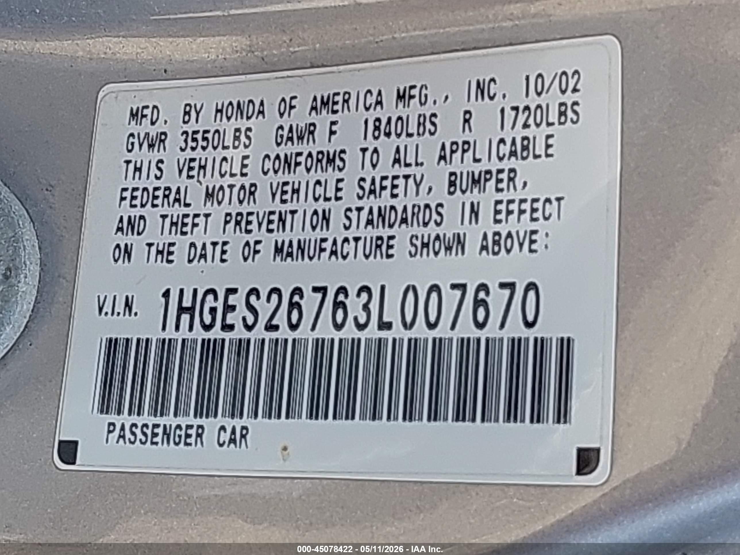 2003 Honda Civic Ex Silver vin: 1HGES26763L007670