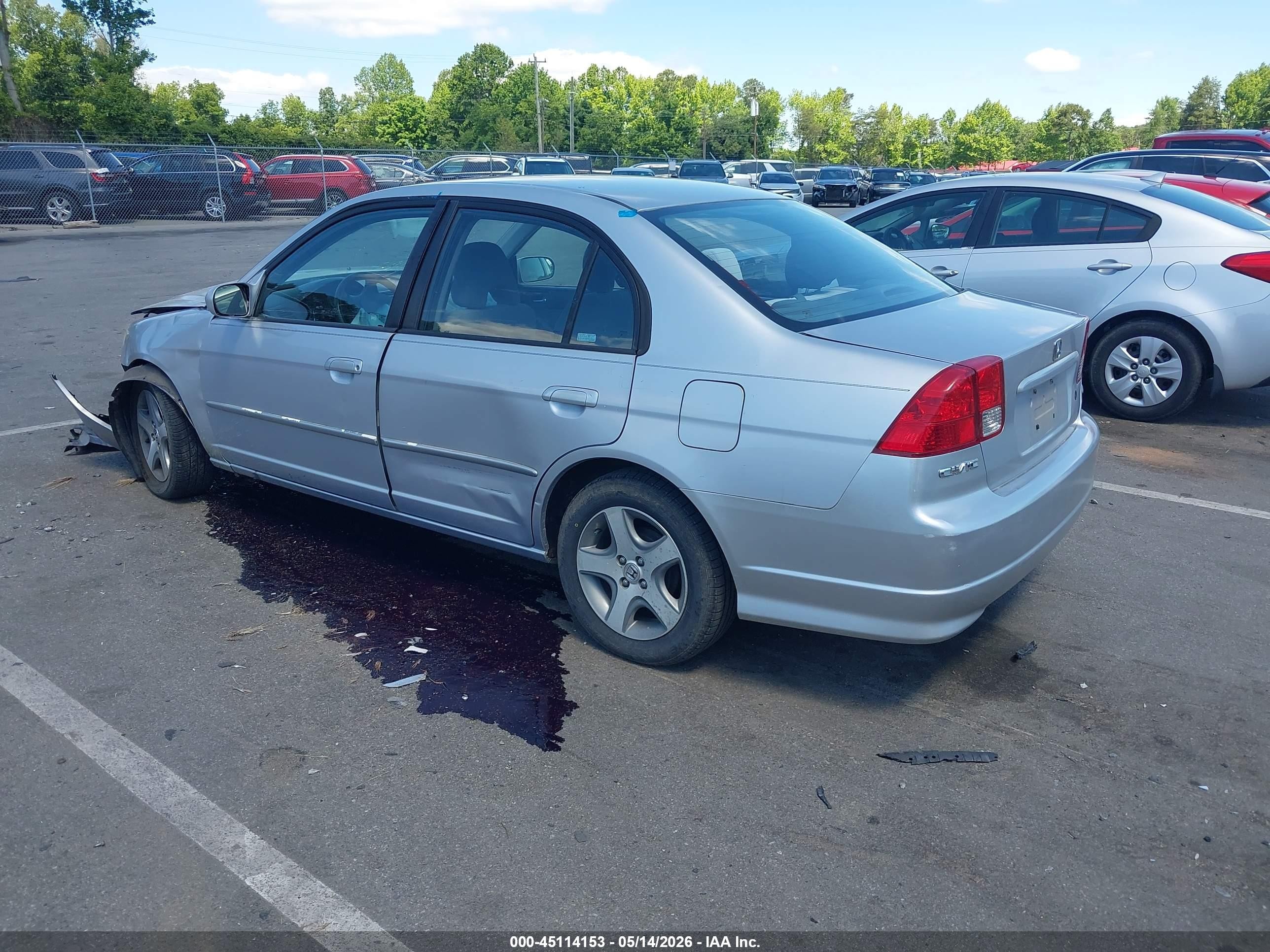 2005 Honda Civic Ex Silver vin: 1HGES26765L016582