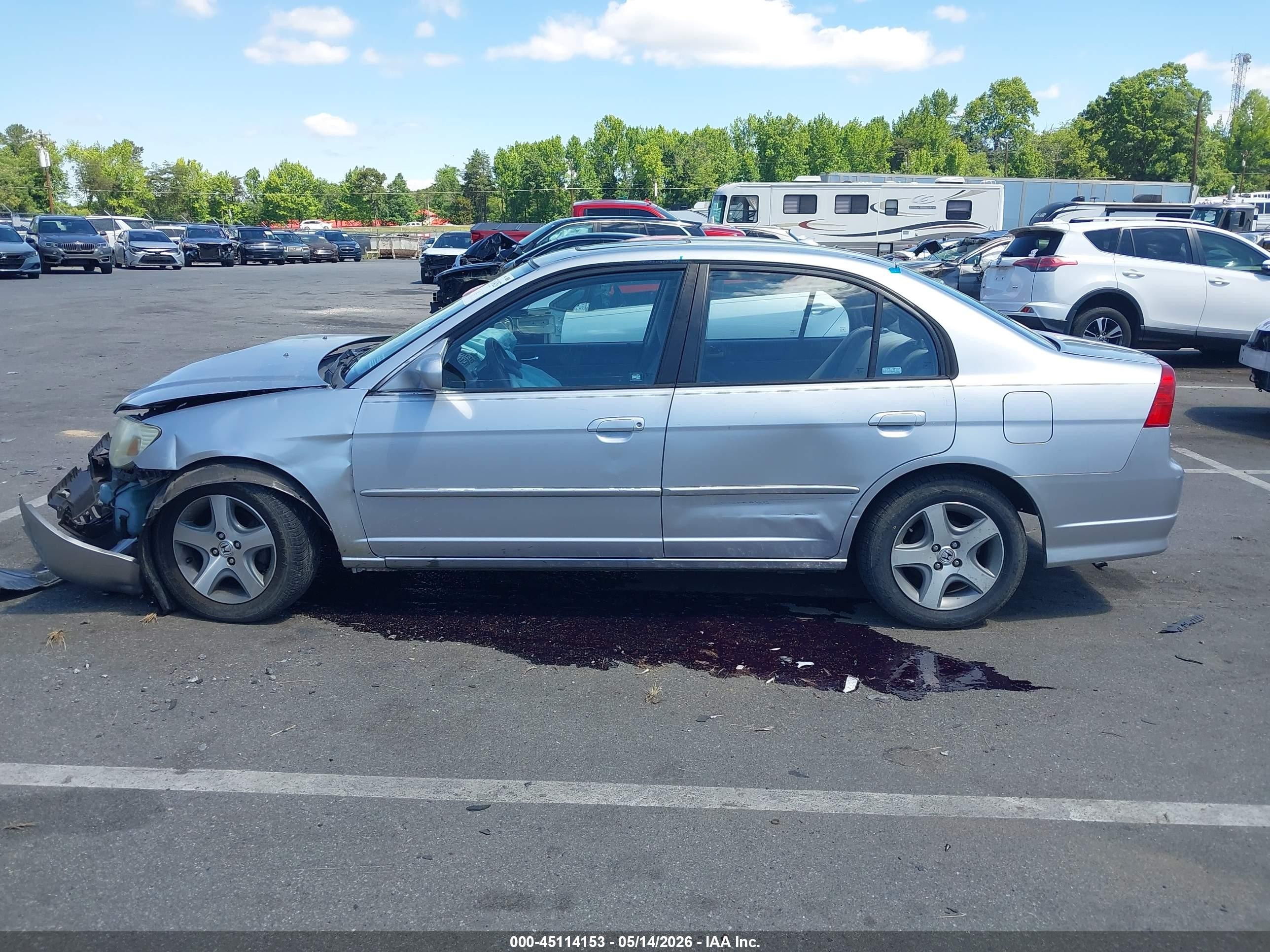 2005 Honda Civic Ex Silver vin: 1HGES26765L016582