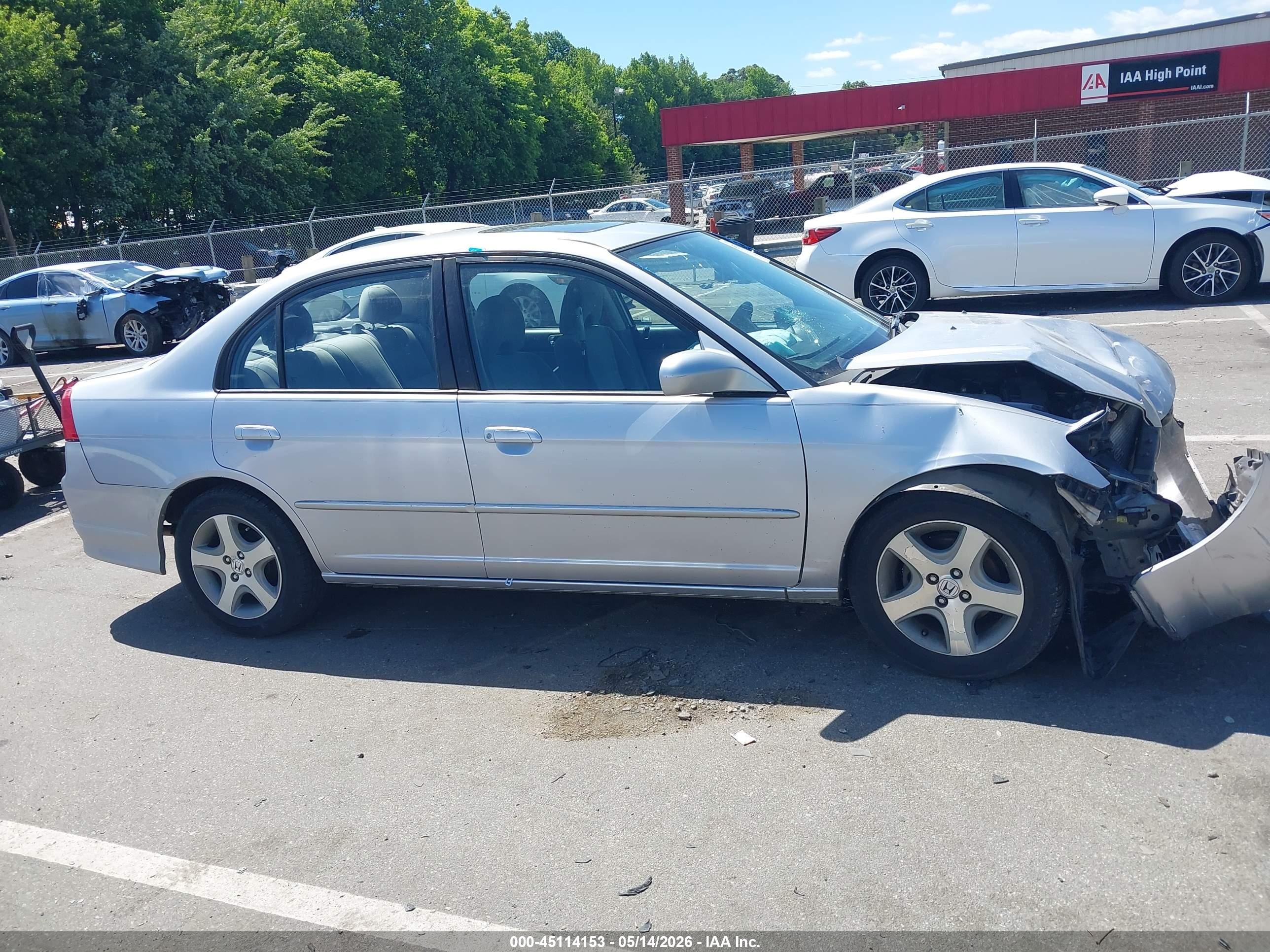 2005 Honda Civic Ex Silver vin: 1HGES26765L016582