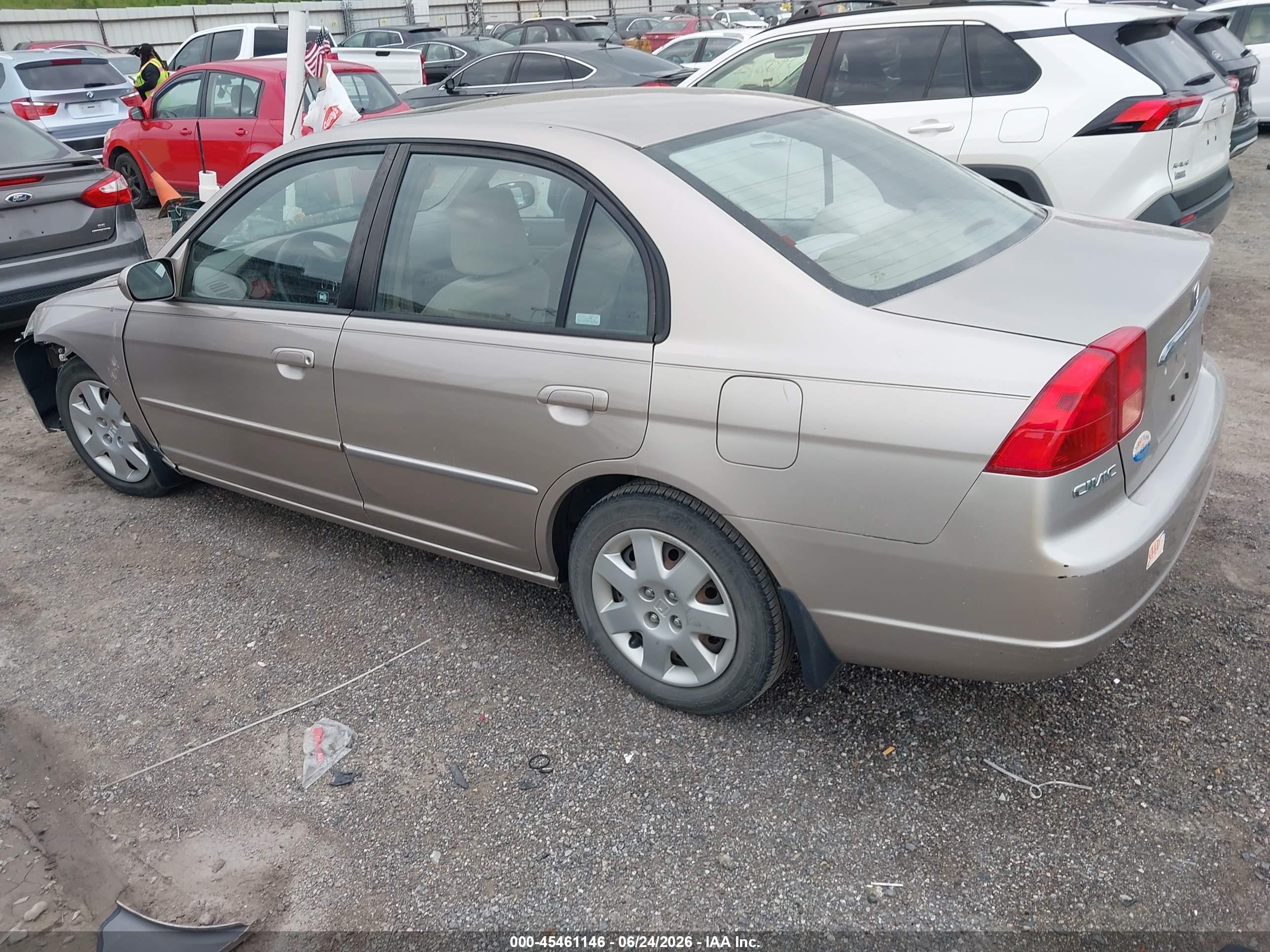 2002 Honda Civic Ex Tan vin: 1HGES26772L057489