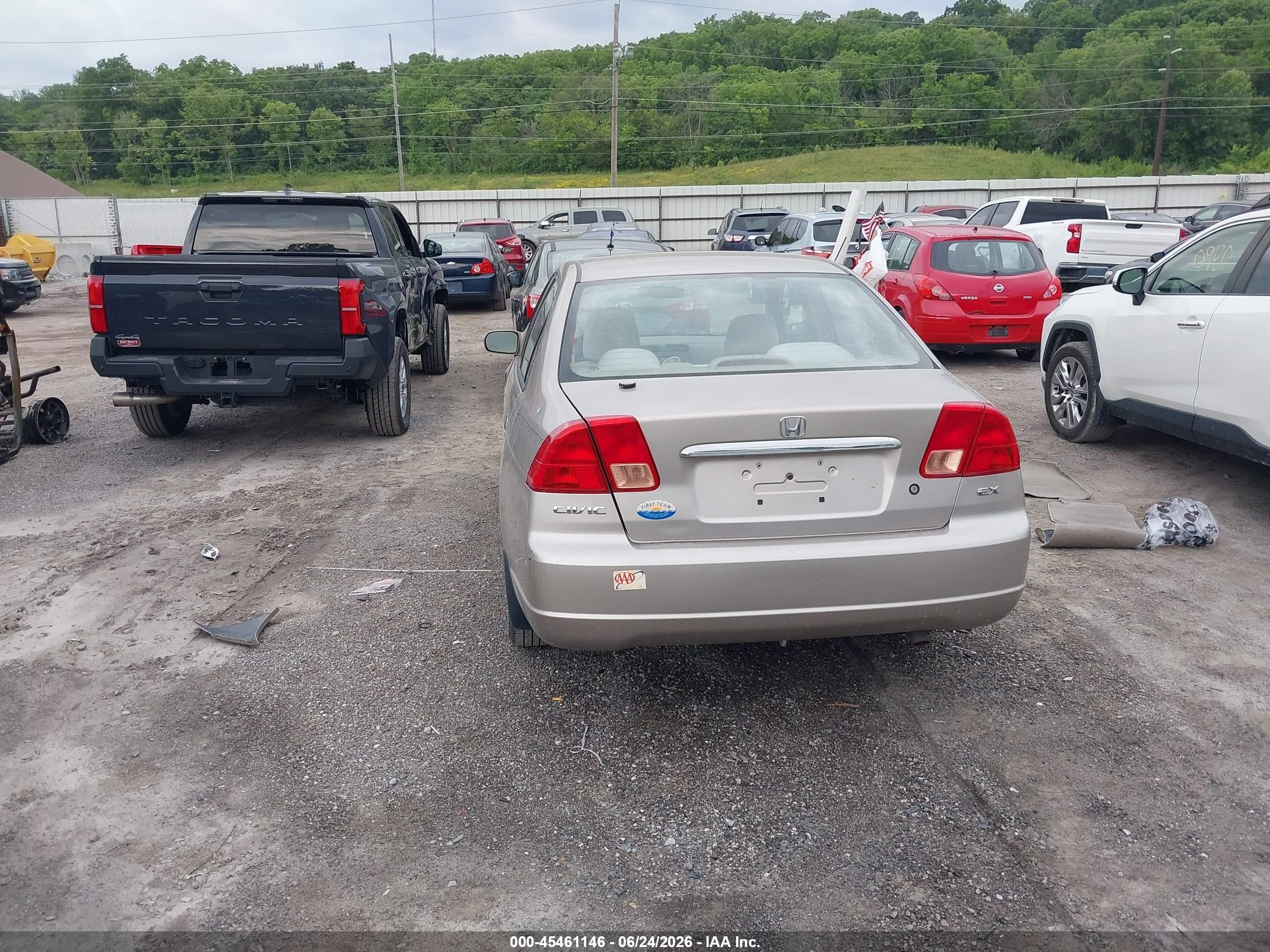 2002 Honda Civic Ex Tan vin: 1HGES26772L057489