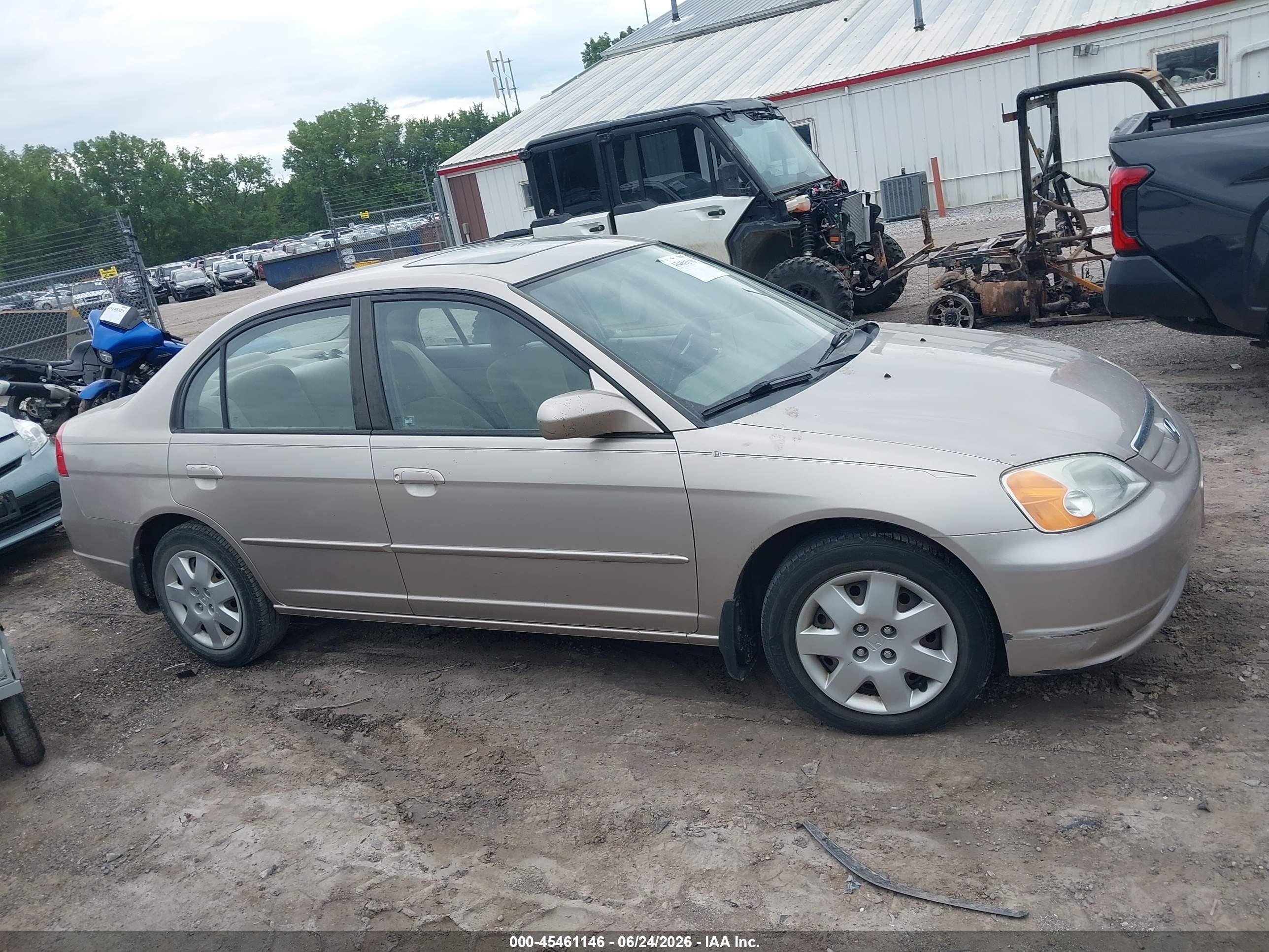 2002 Honda Civic Ex Tan vin: 1HGES26772L057489