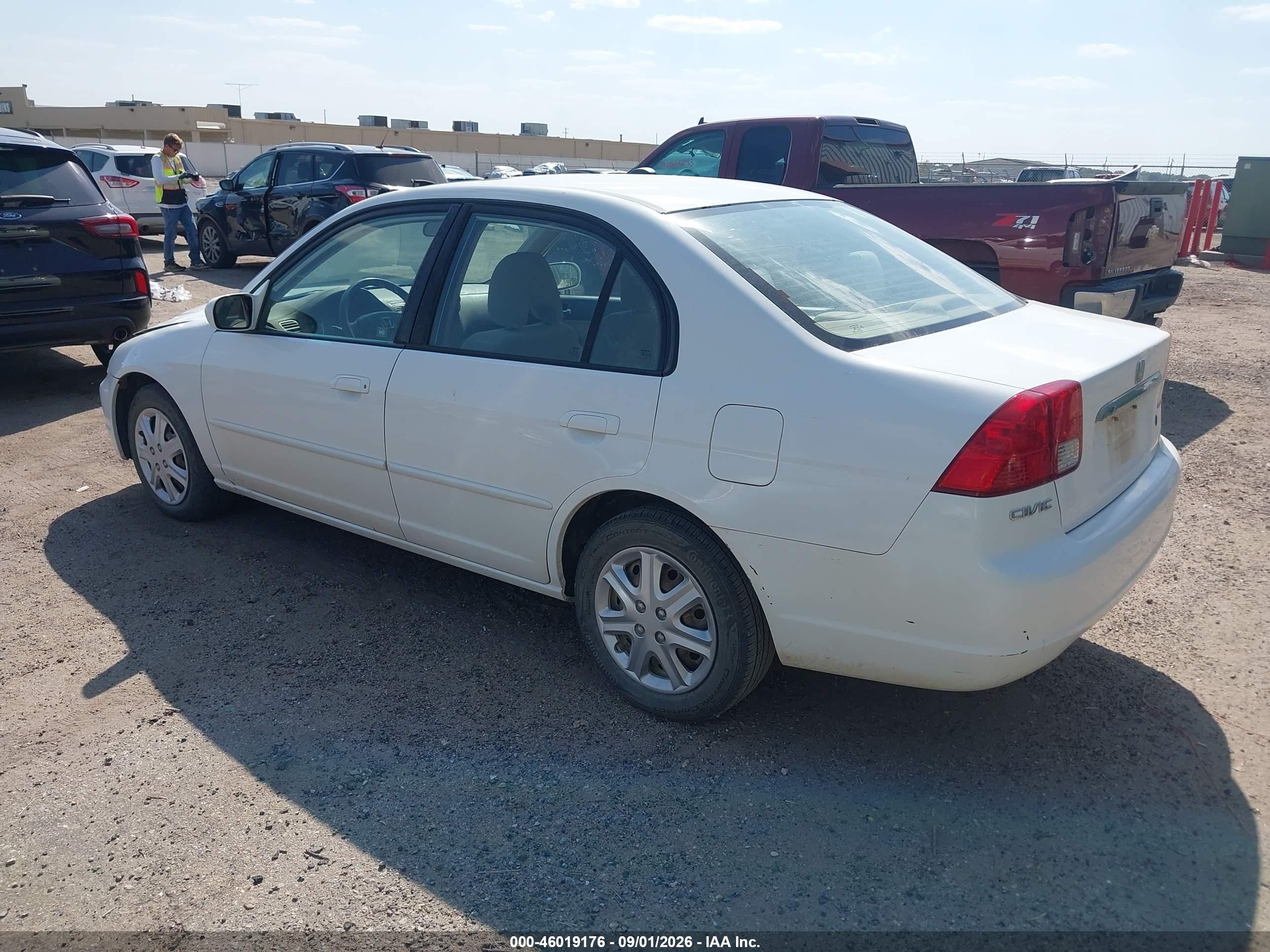 2003 Honda Civic Ex White vin: 1HGES26773L010030