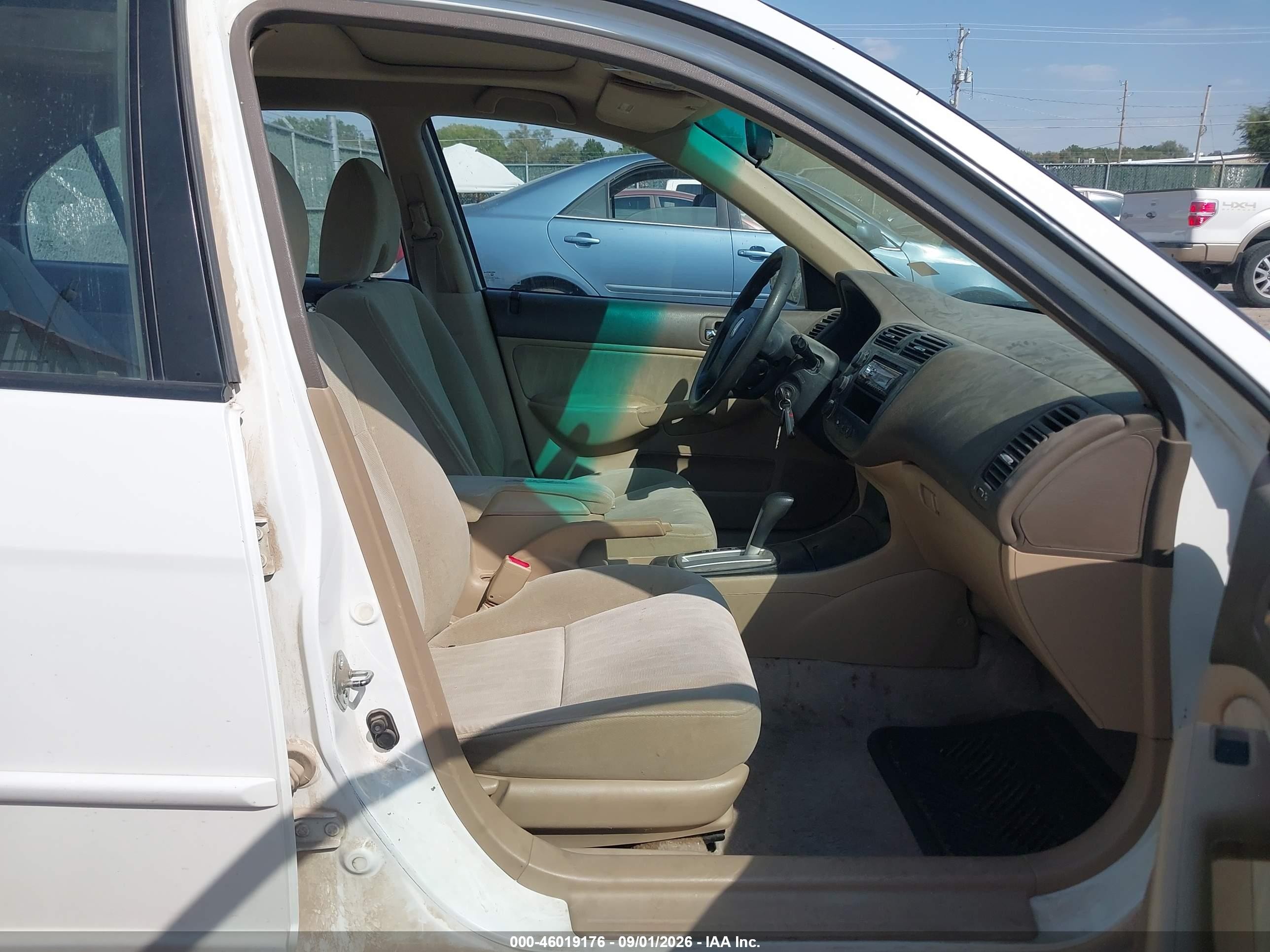 2003 Honda Civic Ex White vin: 1HGES26773L010030