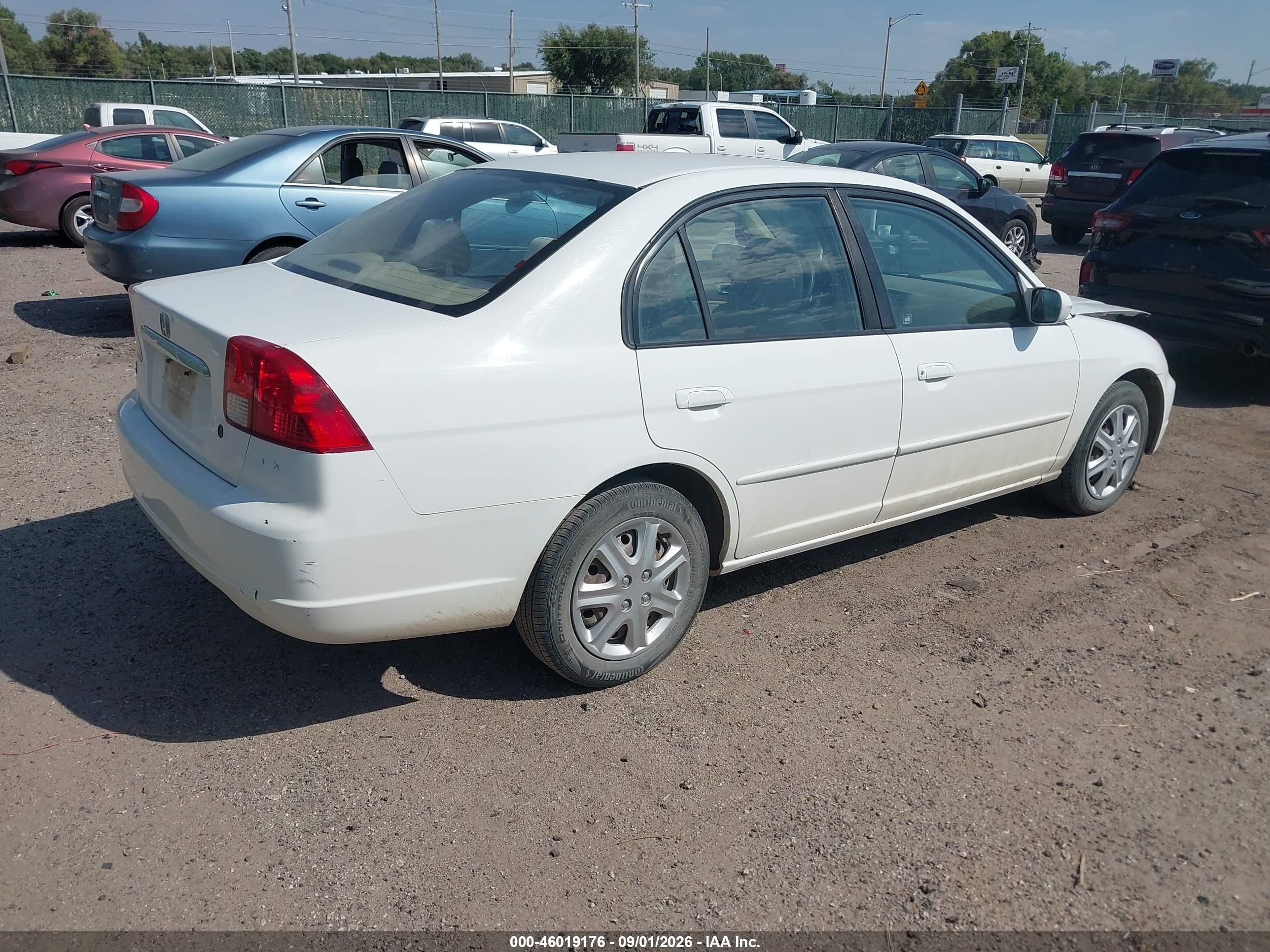 2003 Honda Civic Ex White vin: 1HGES26773L010030
