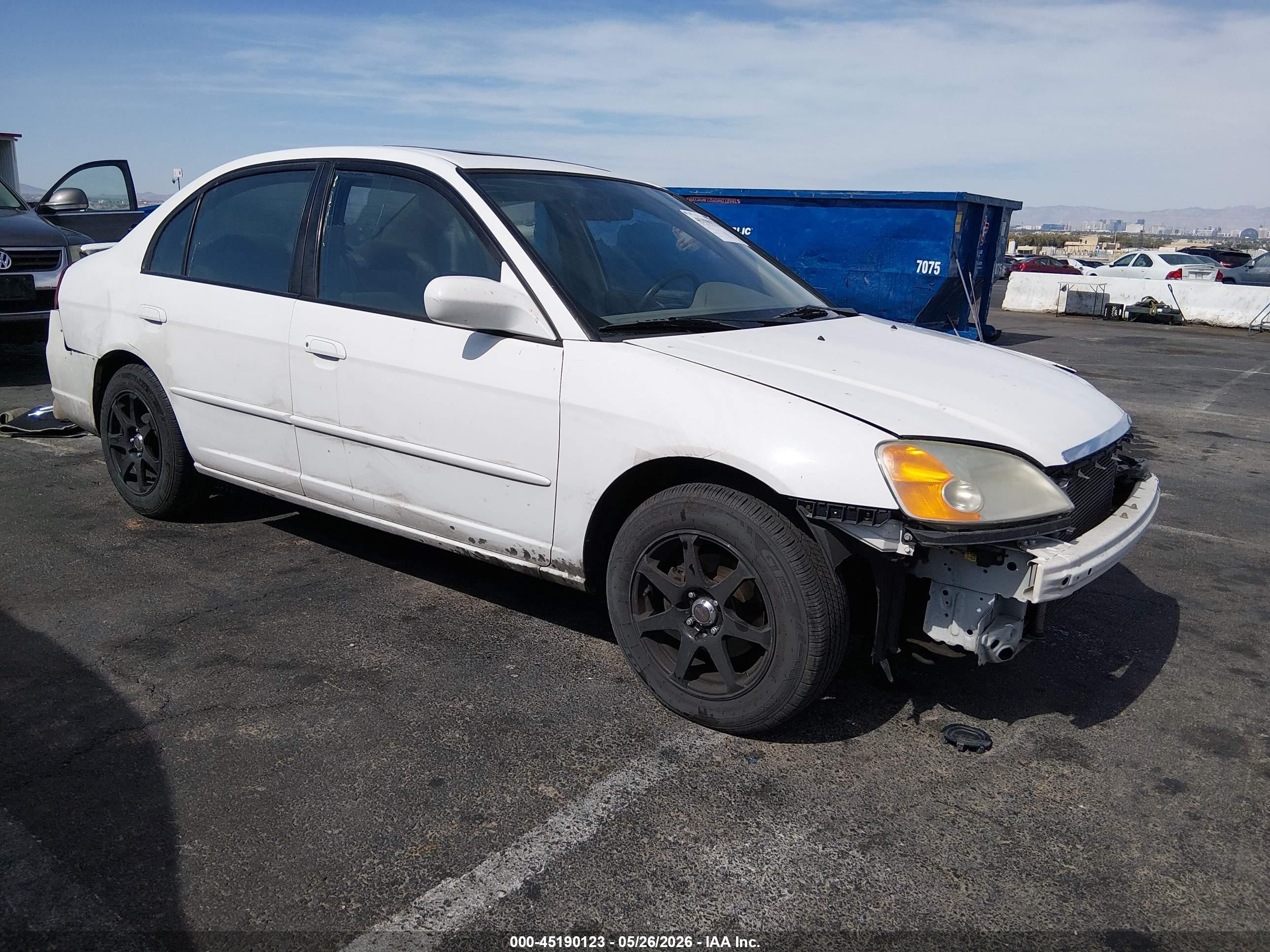 2002 Honda Civic Ex White vin: 1HGES26782L023982