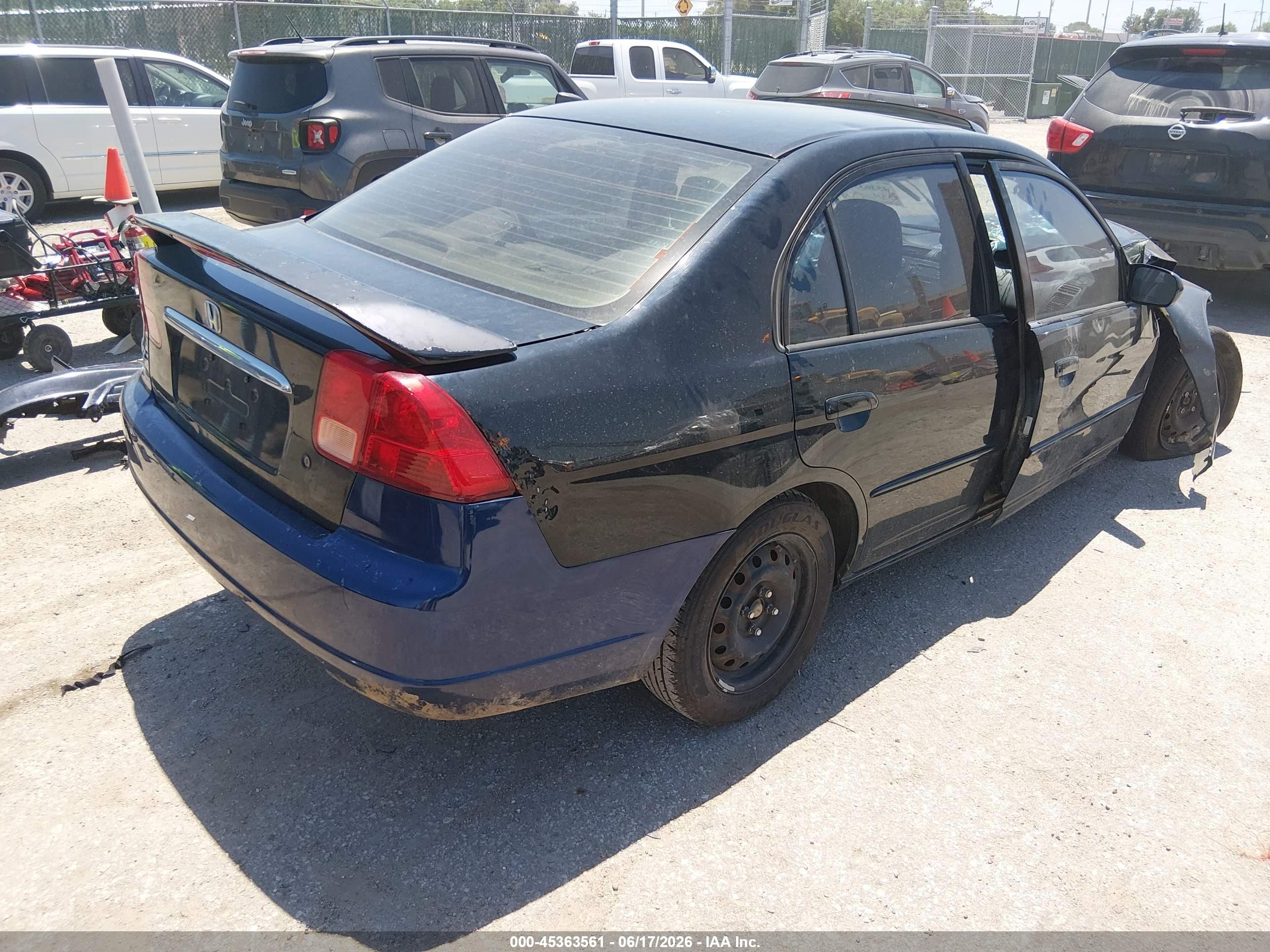 2002 Honda Civic Ex Blue vin: 1HGES26782L054360