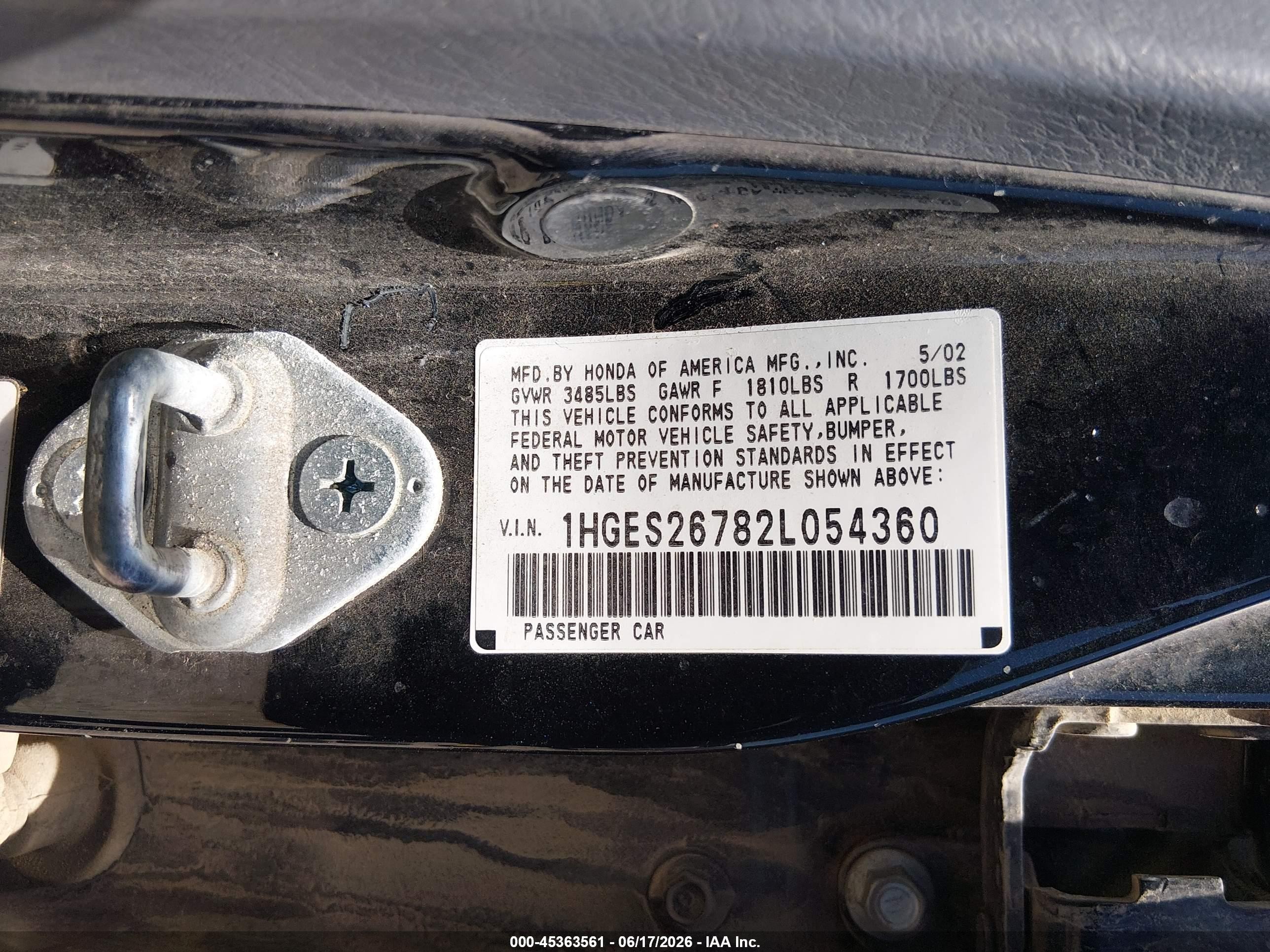 2002 Honda Civic Ex Blue vin: 1HGES26782L054360