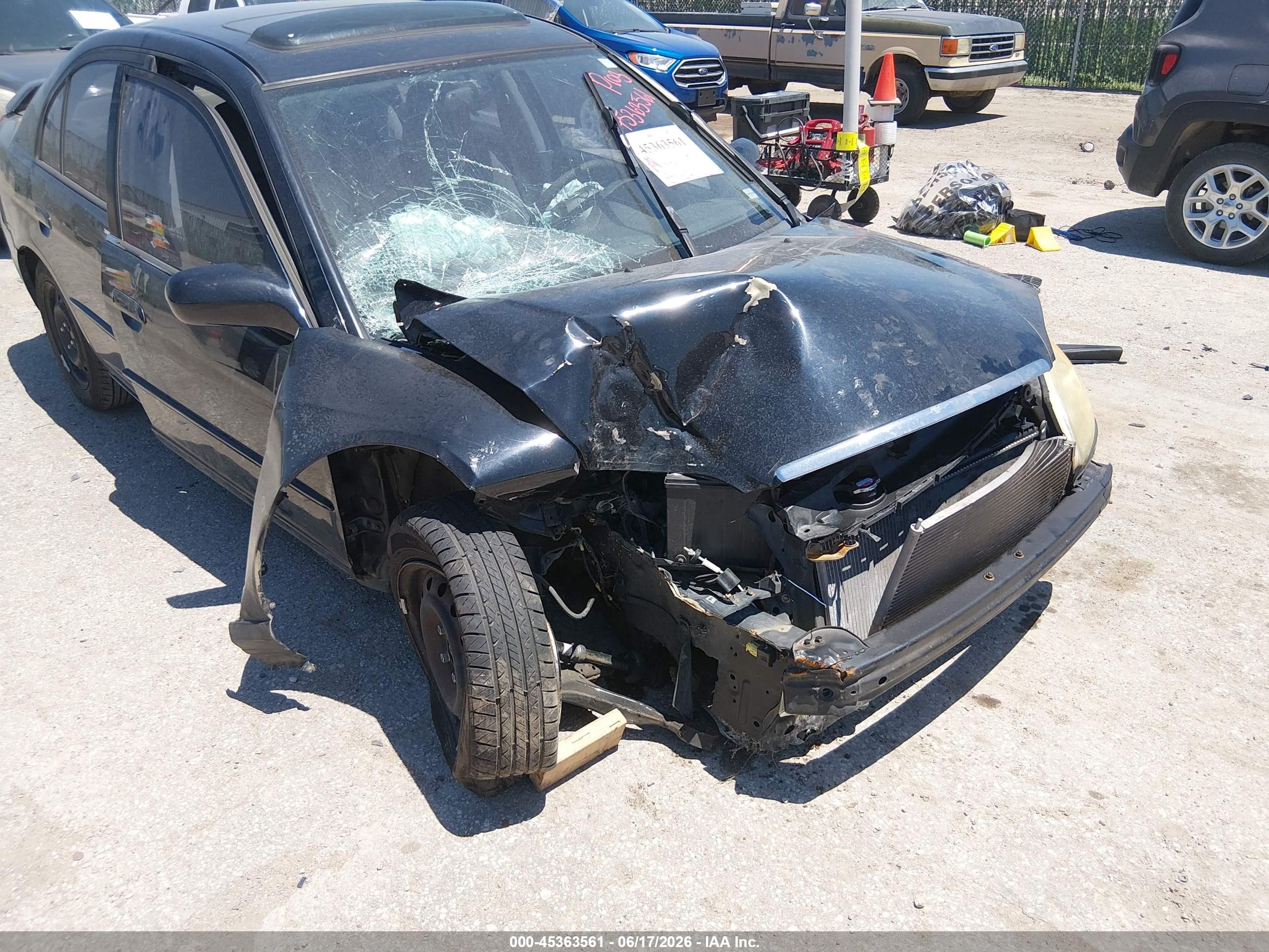 2002 Honda Civic Ex Blue vin: 1HGES26782L054360