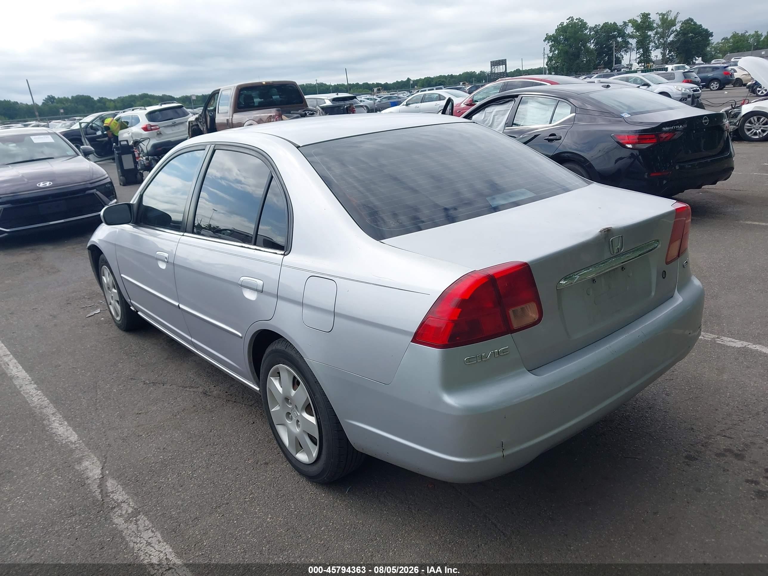 2001 Honda Civic Ex Silver vin: 1HGES26791L053023